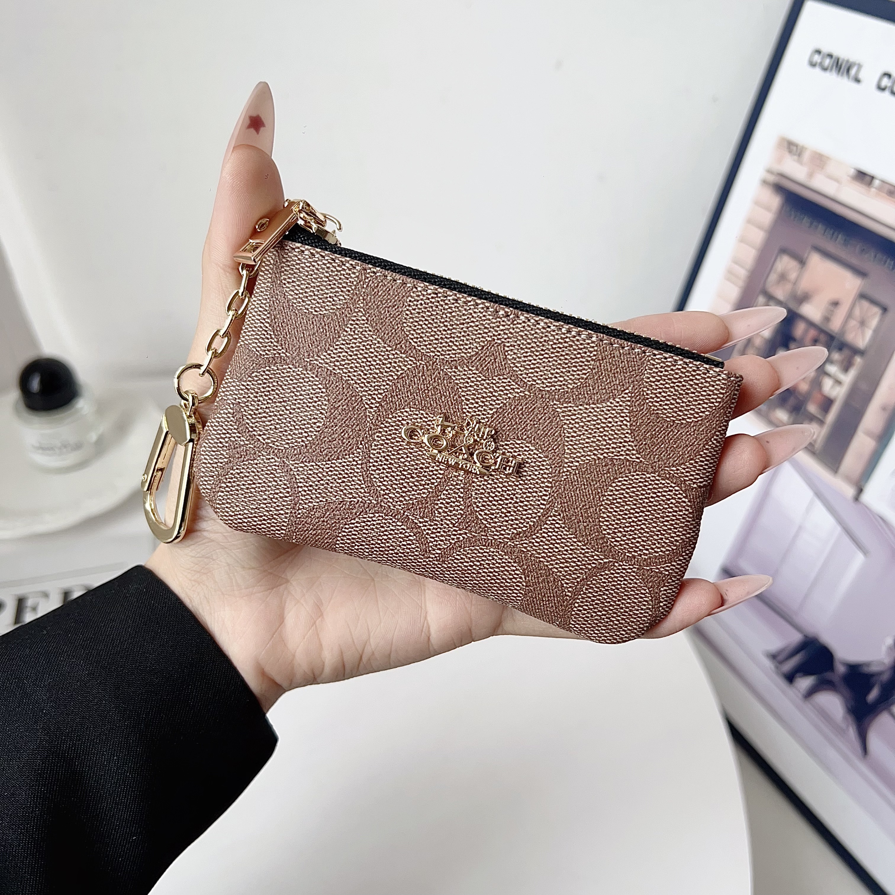 Coach Luxury Leather Zipper Coin Purse