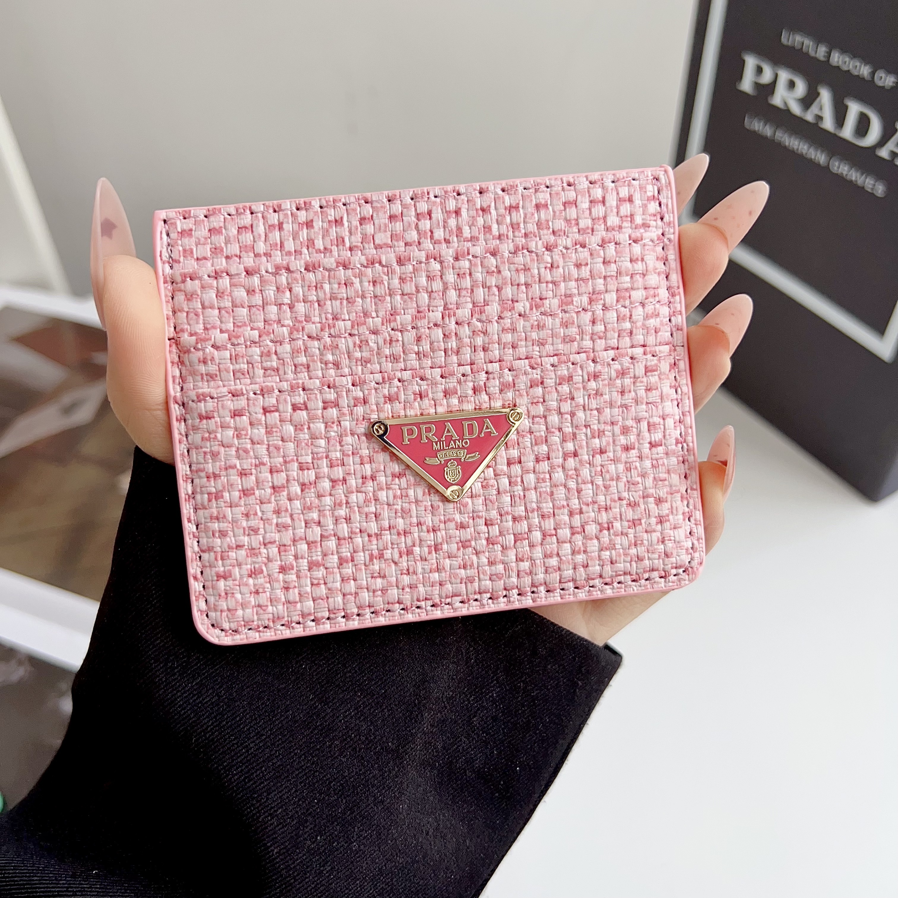 Prada Braided Wallet Card Holder