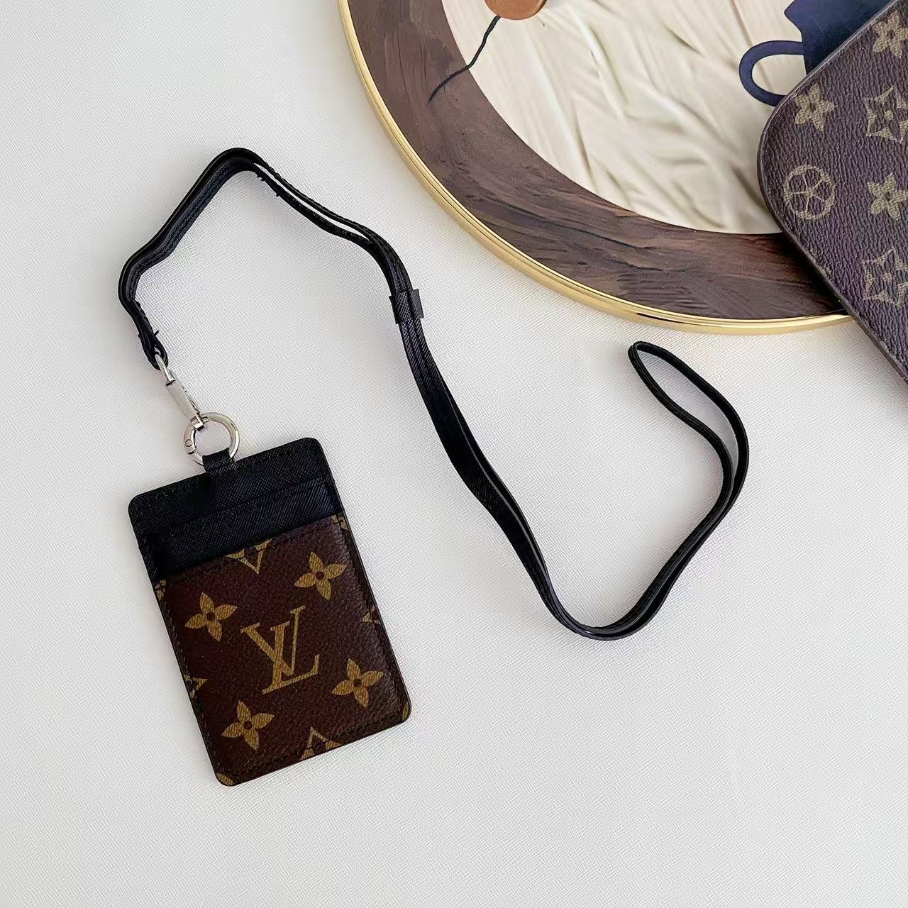 Classic Luxury Leather Wallet Card Holder Necklace