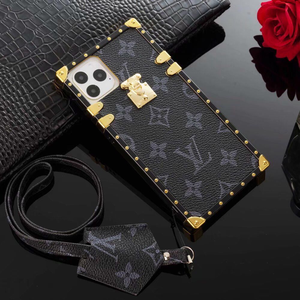 Louis Vuitton Monogram Leather Square iPhone Case with Bracelet