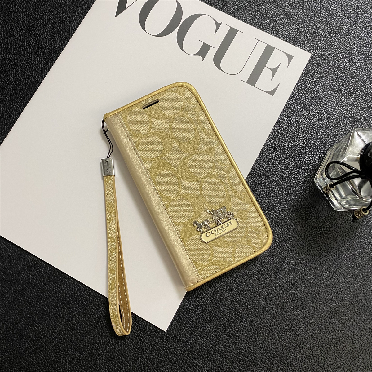 Monogram Leather iPhone Wallet Case