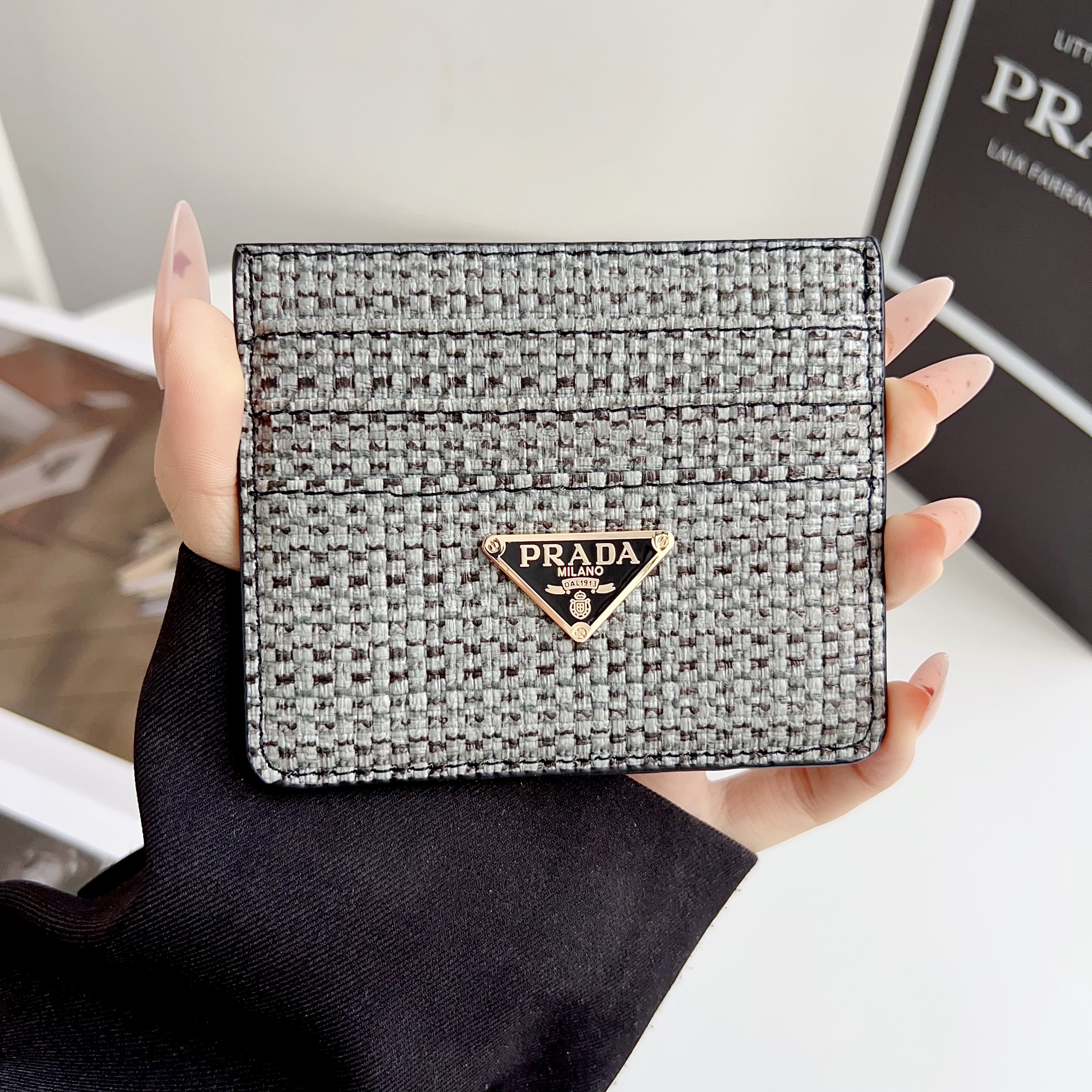 Prada Braided  Wallet Card Holder