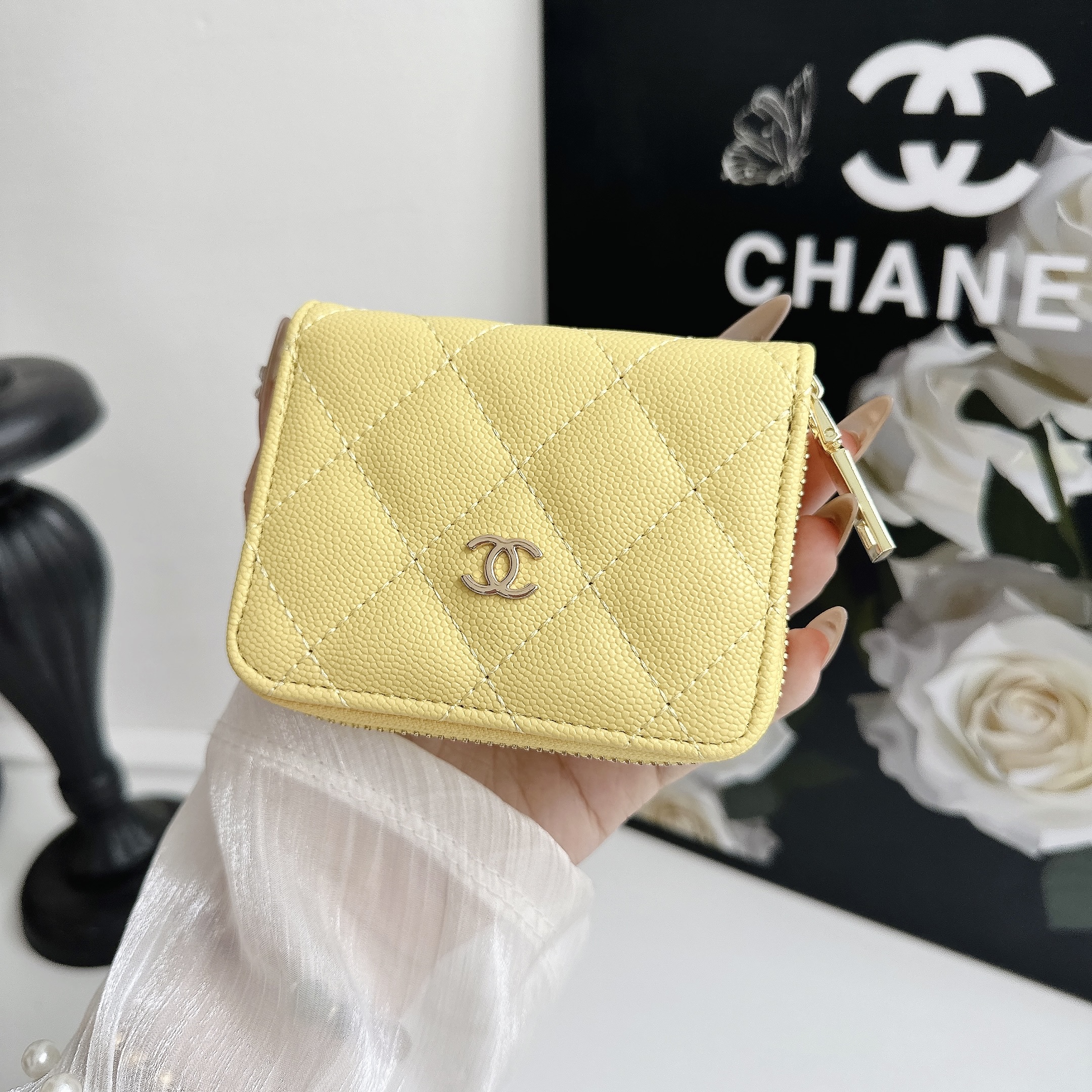 Luxury Leather Zipper Wallet Card Holder & Coin Purse