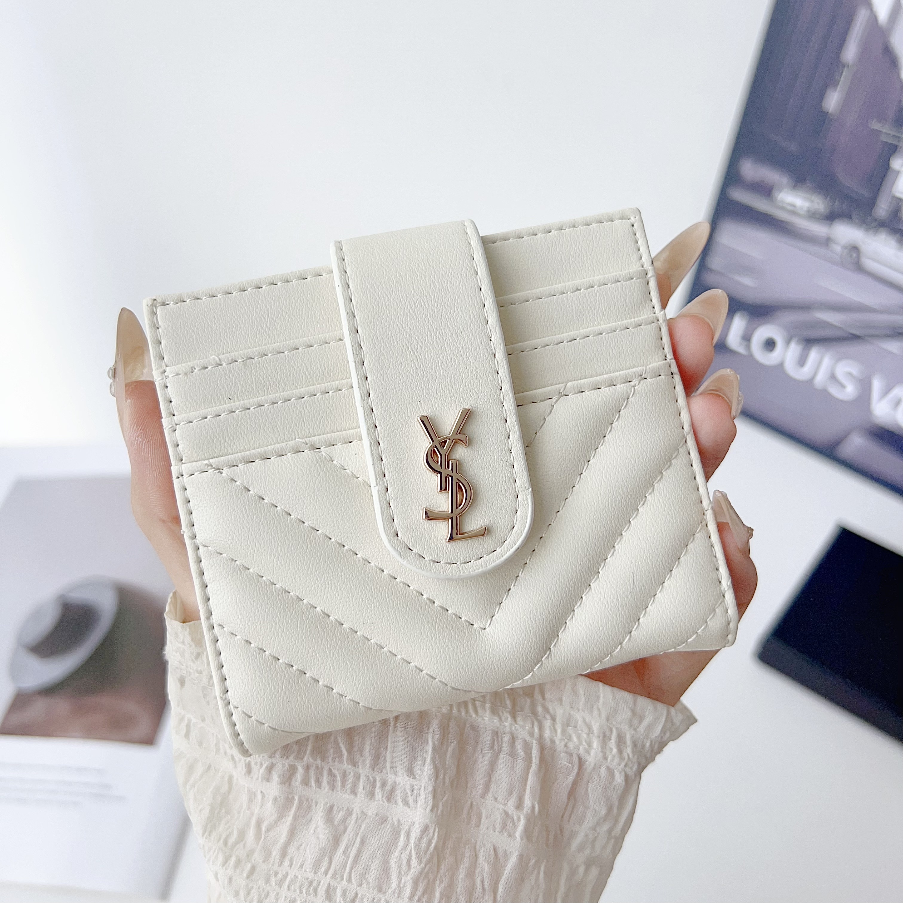 YSL Classic Luxury Leather Slender Wallet
