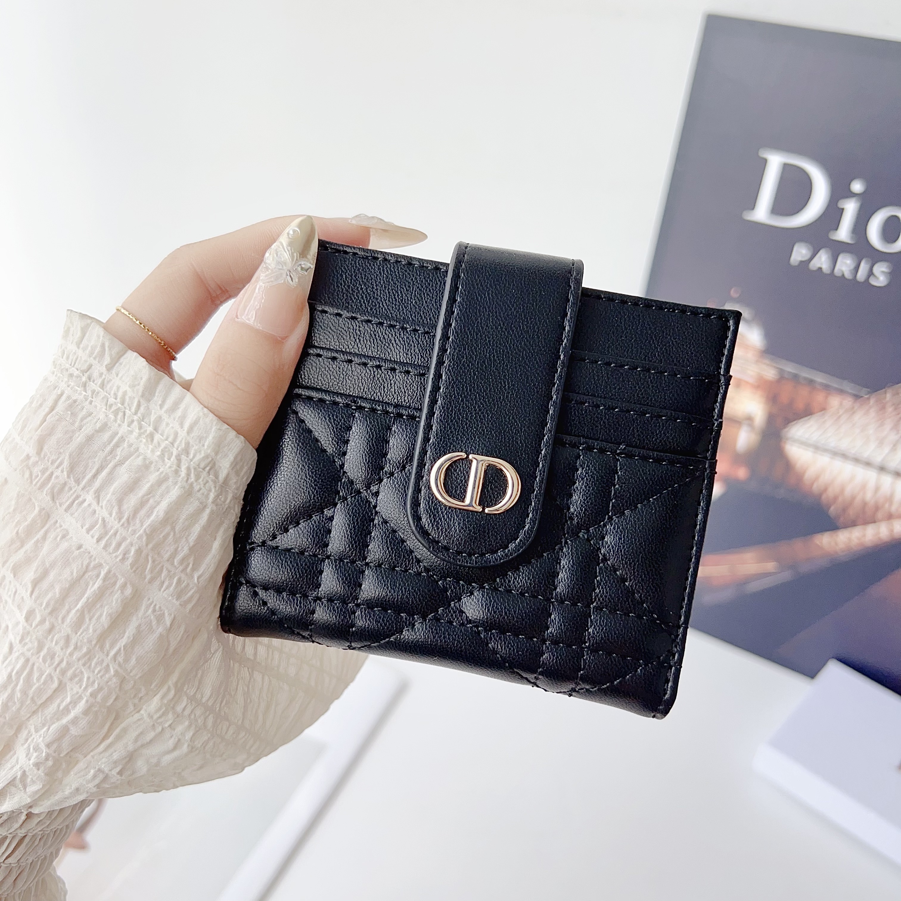 Dior Classic Luxury Leather Slender Wallet