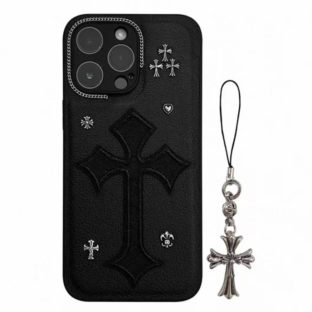 Chrome Hearts iphone Case Luxury leather