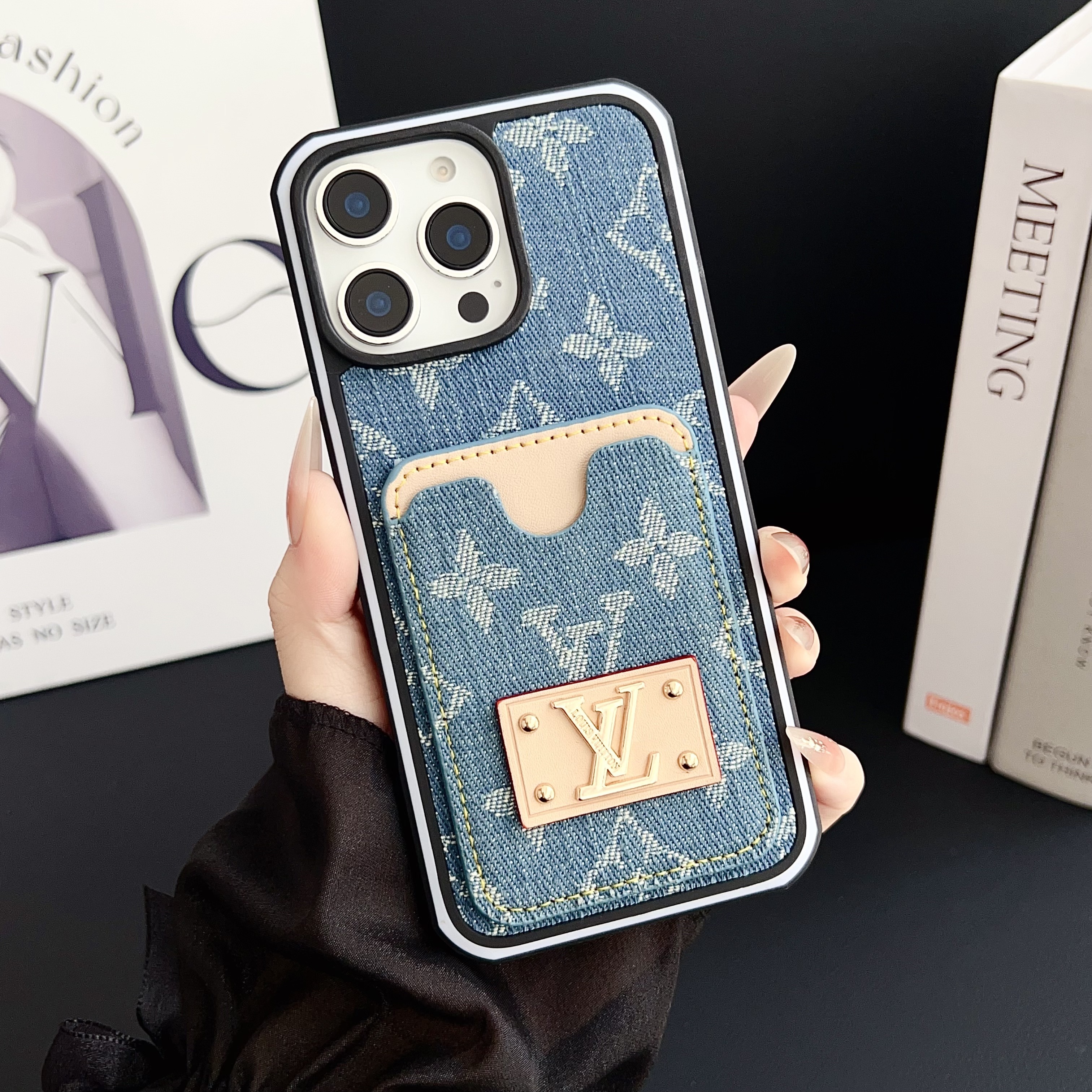 Louis Vuitton denim canvas iPhone Wallet Case