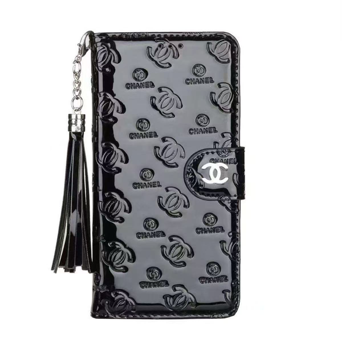 Luxury Glitter Leather CH iPhone Wallet Case