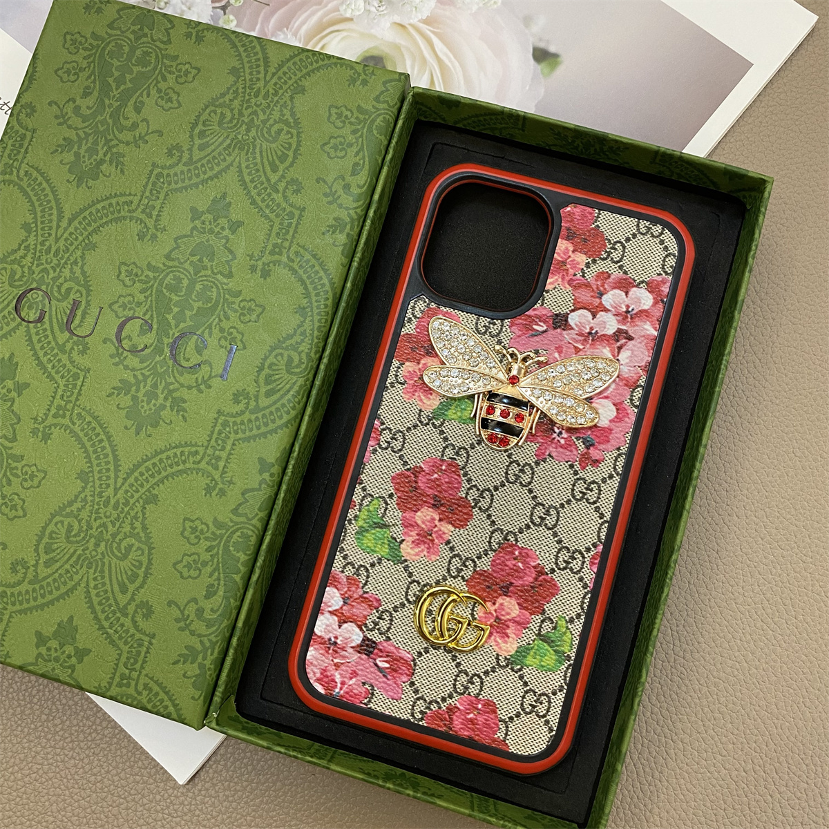 Gucci Leather iPhone Case