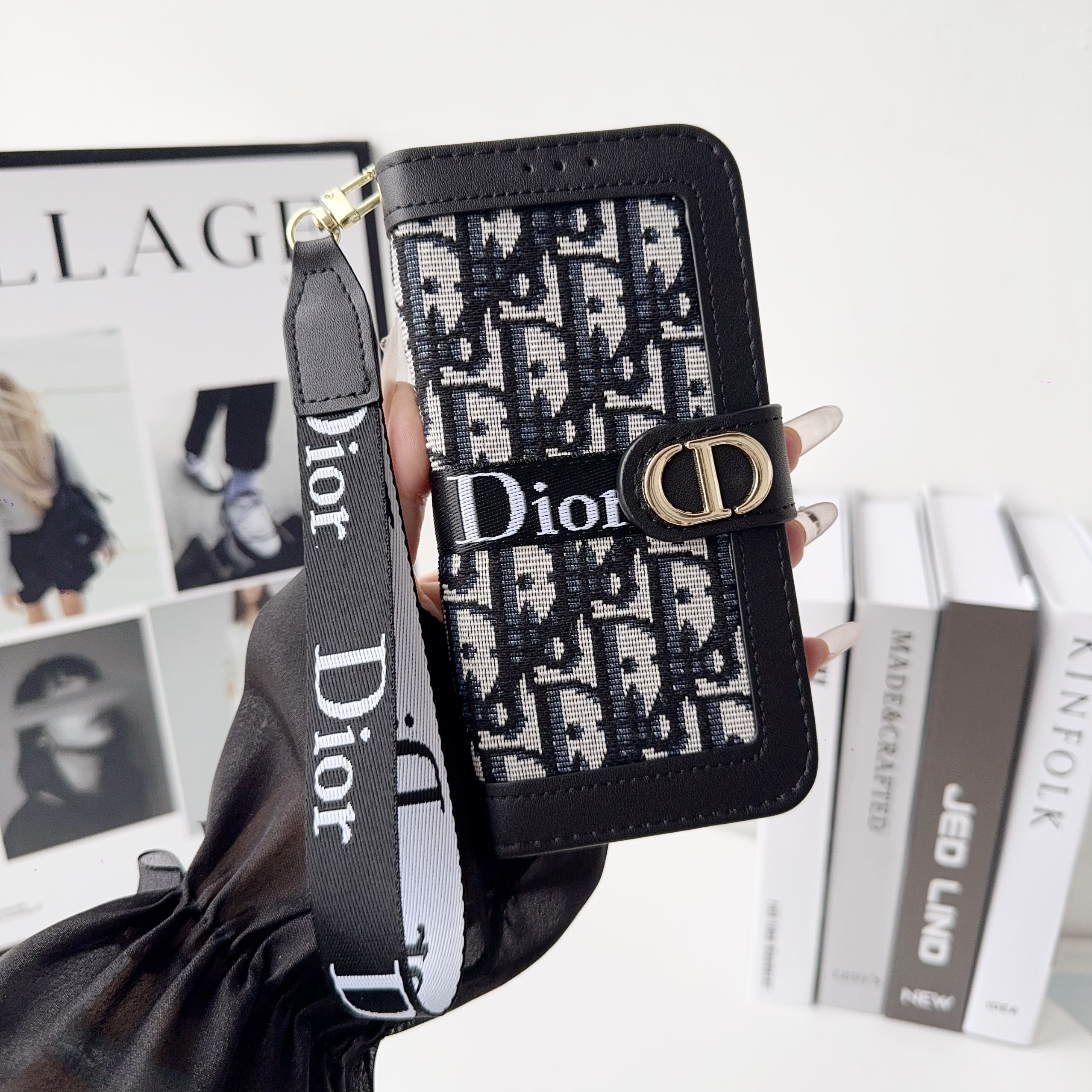 Dior Embroidered canvas iPhone Wallet Case