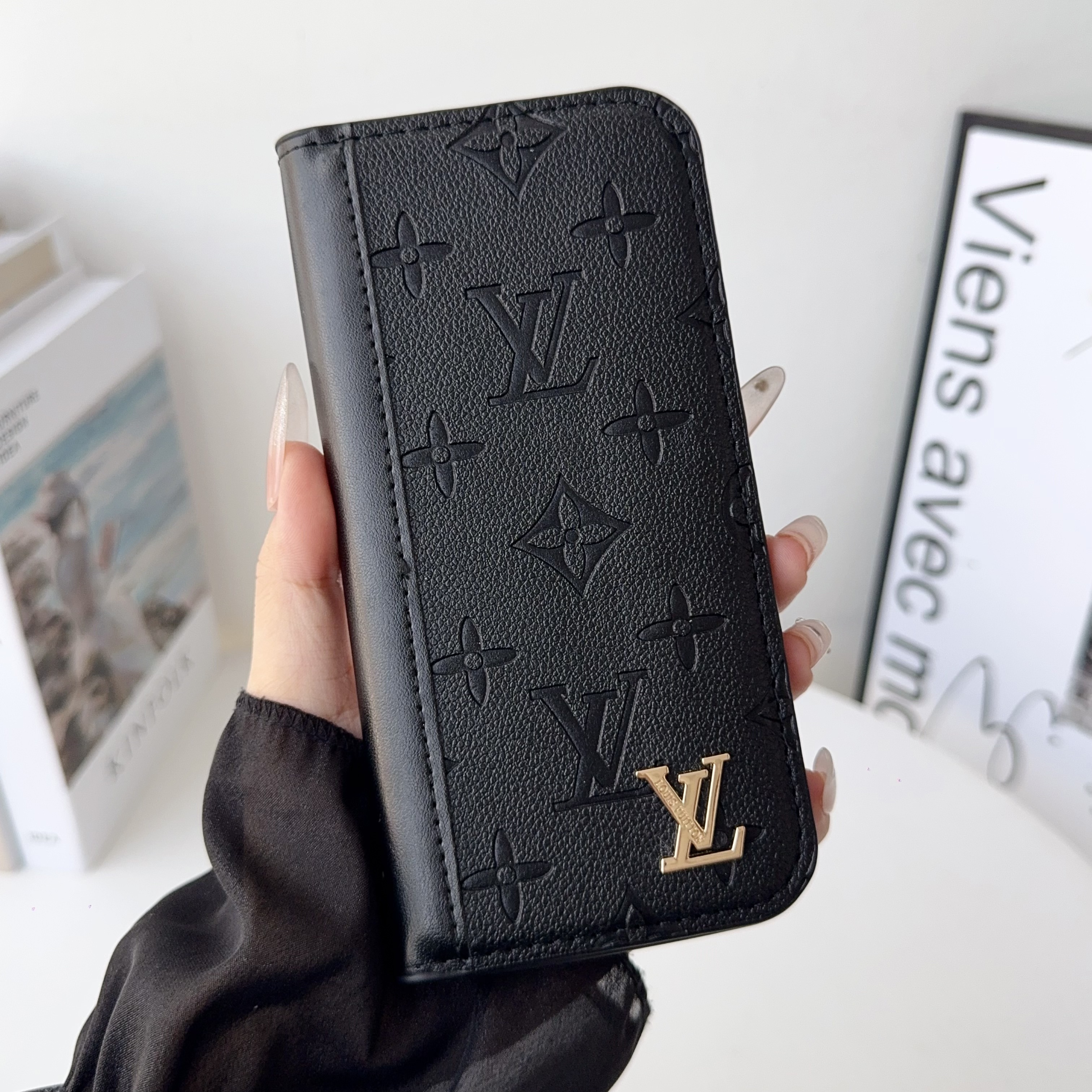 Louis Vuitton Gucci Monogram Leather iPhone Wallet Case Magnetic Flip Cover