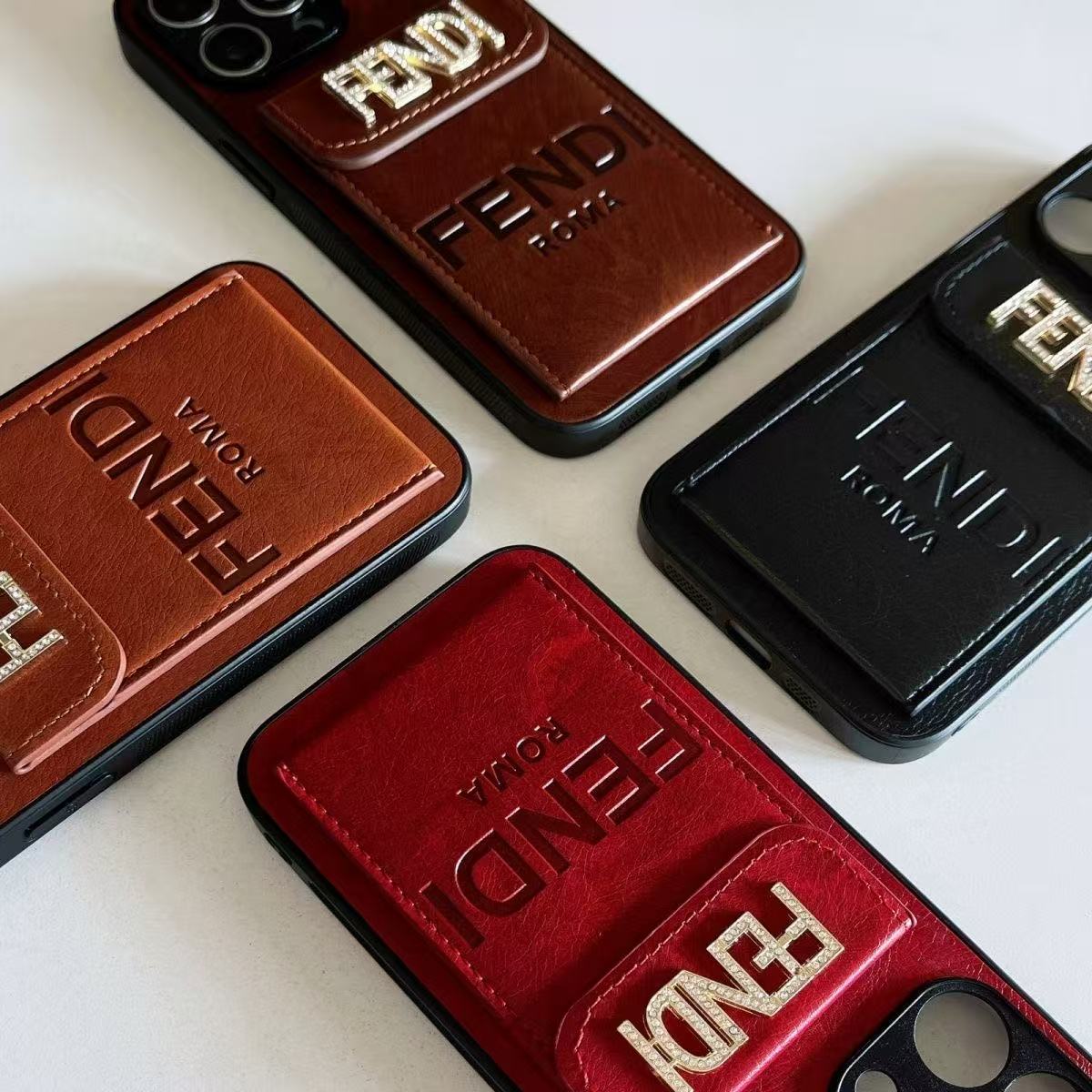 Fendi Leather iPhone Wallet Case