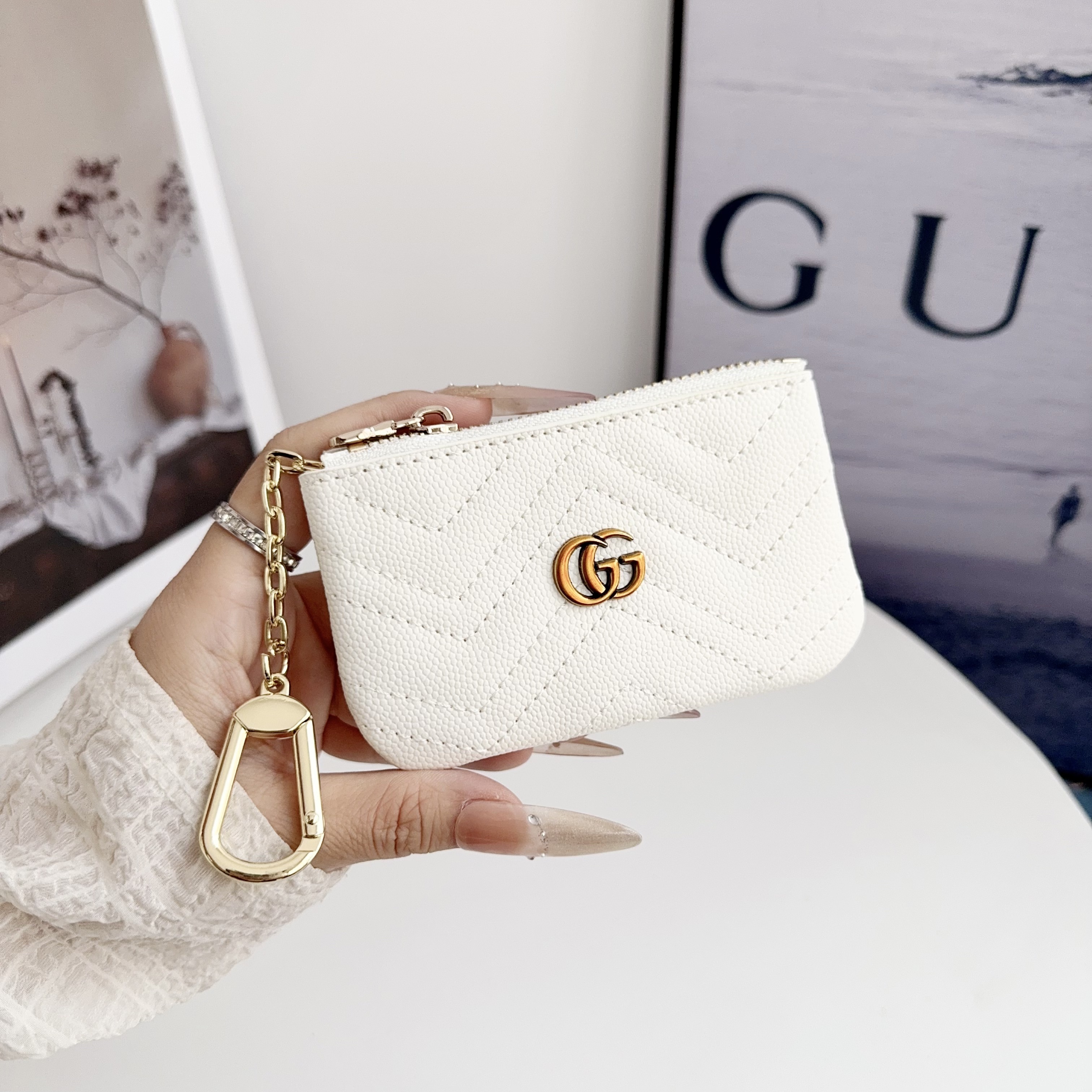 Gucci Luxury Leather Zipper Coin Purse