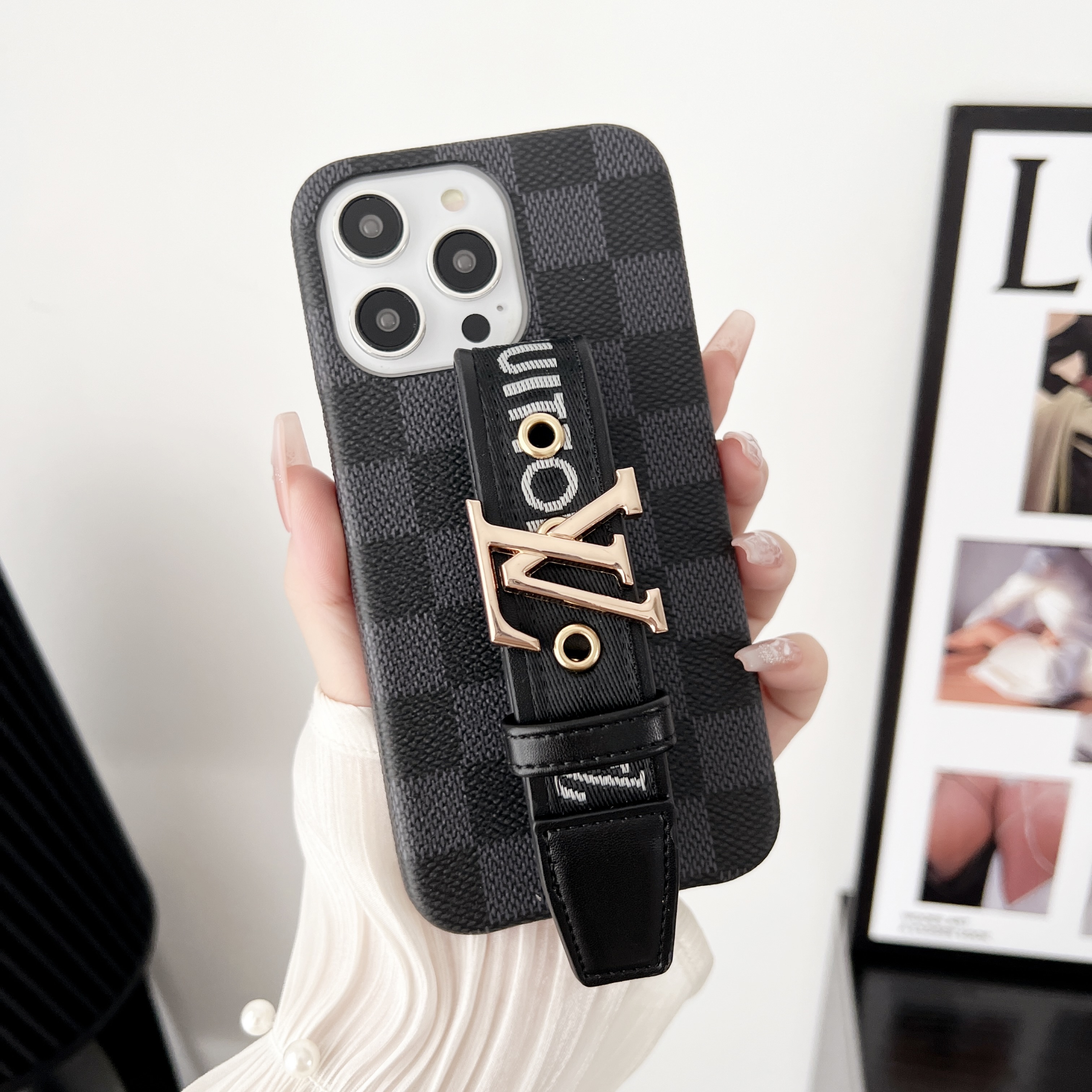 Louis Vuitton Leather Monogram iPhone Case With Holder