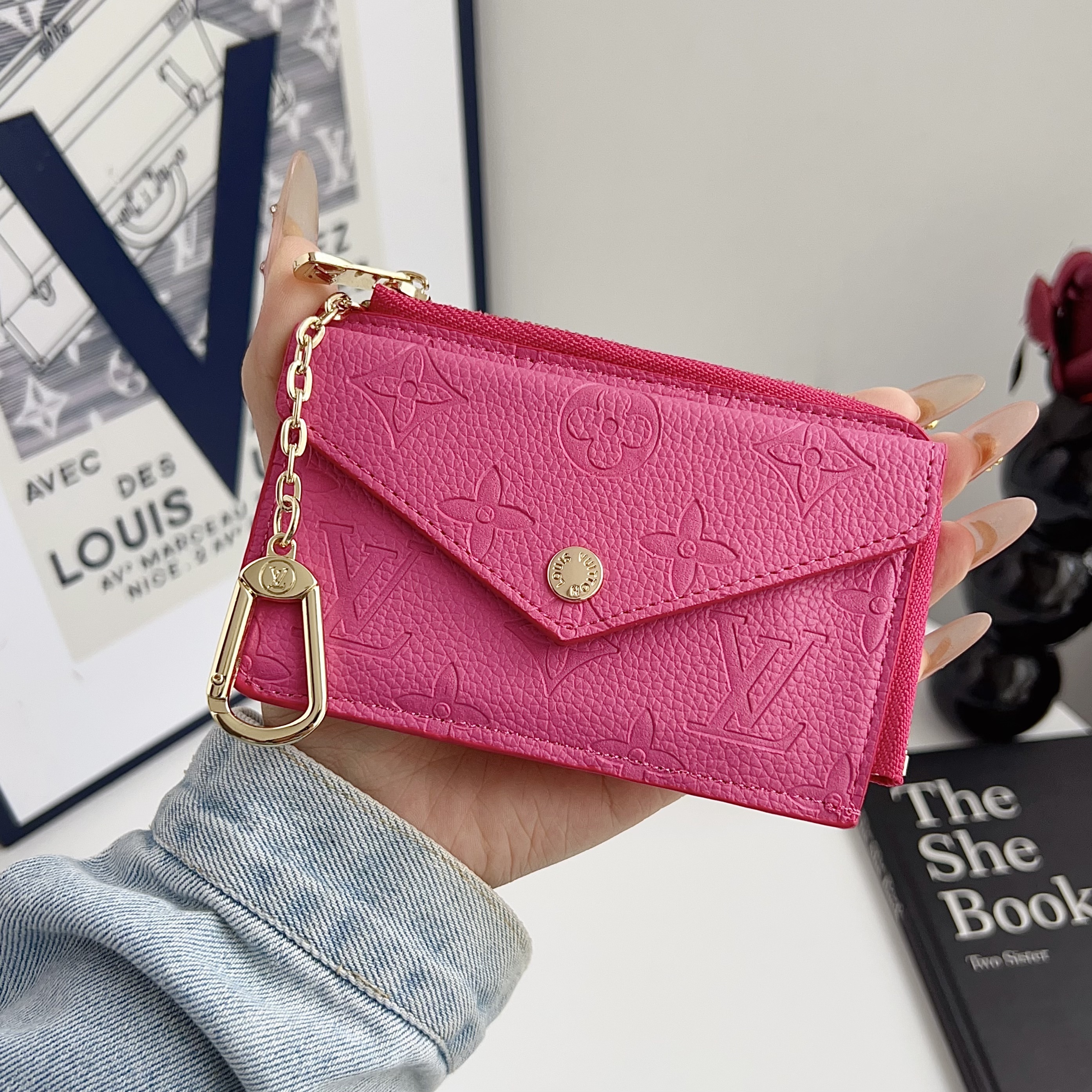 Louis Vuitton,Gucci Luxury Leather Zipper Wallet Card Holder & Coin Purse