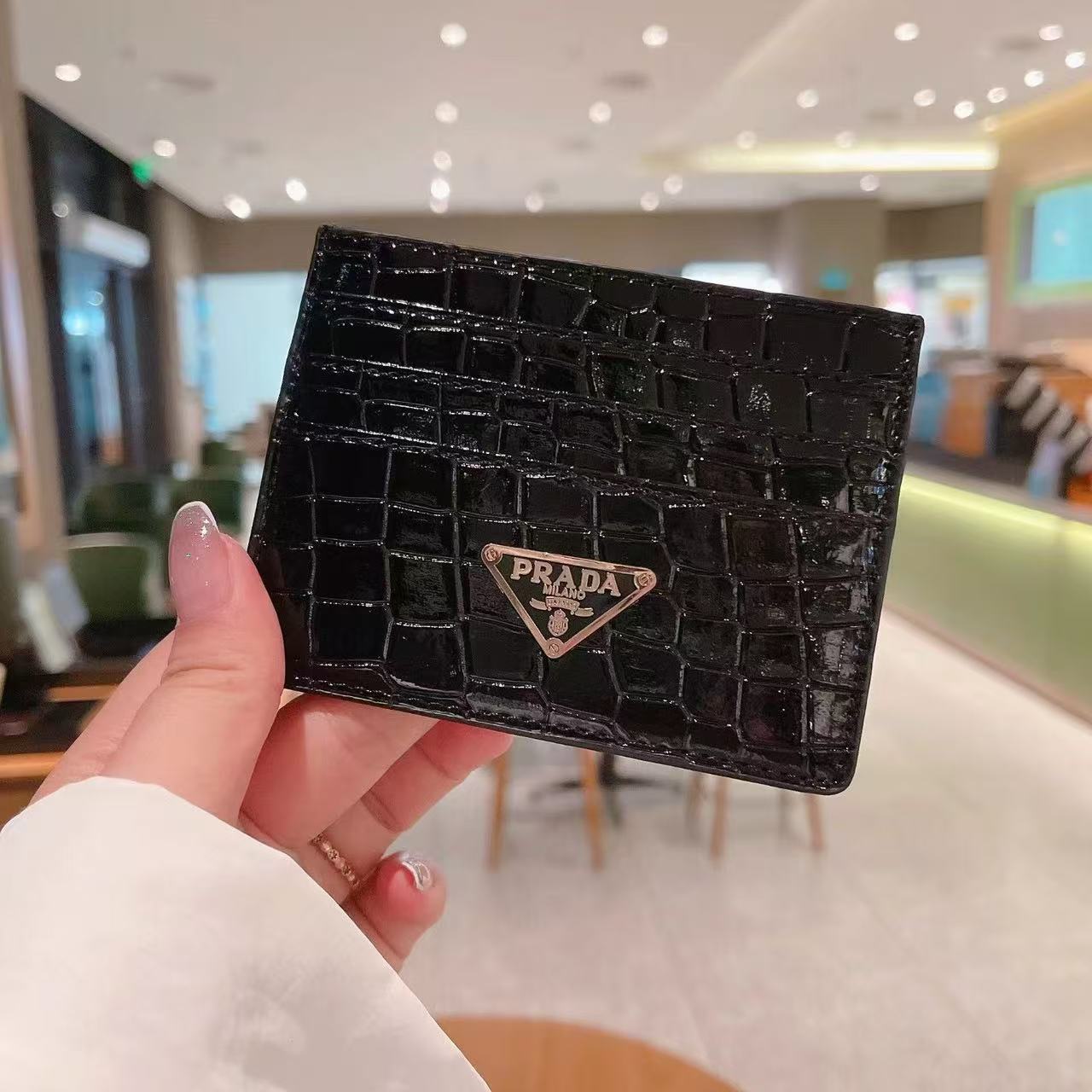 Crocodile PR Leather Wallet Card Holder