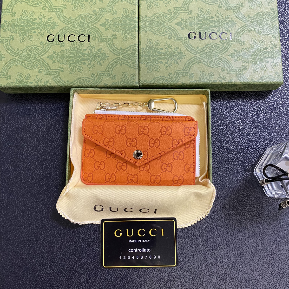 Louis Vuitton,Gucci Luxury Leather Zipper Wallet Card Holder & Coin Purse