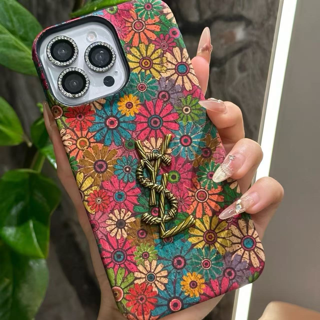 Flower Luxury Leather iPhone Case