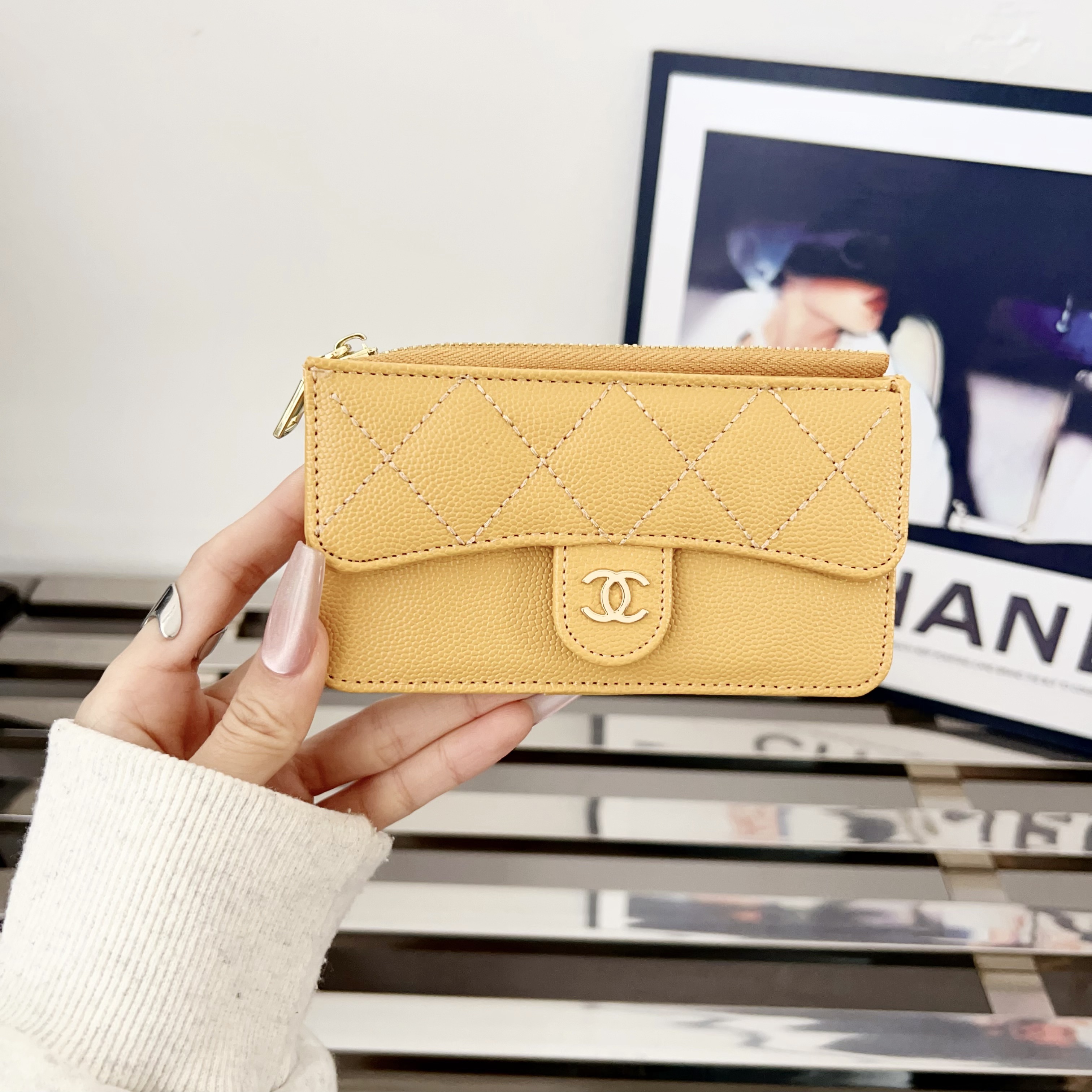 Luxury Leather  Zipper Wallet Card Holder & Coin Purse
