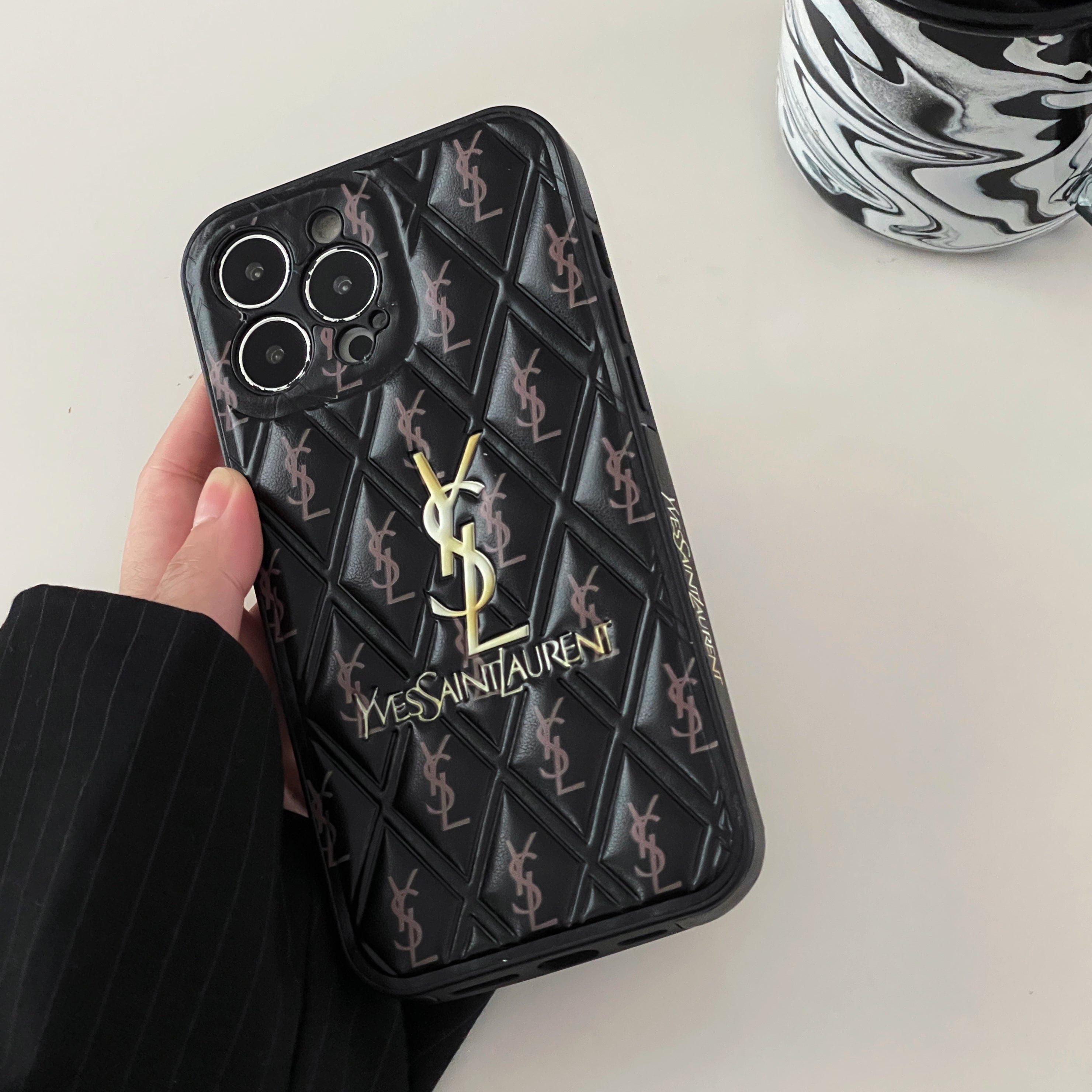 Luxury Leather iPhone Case Diamond Grid-BELKCASE