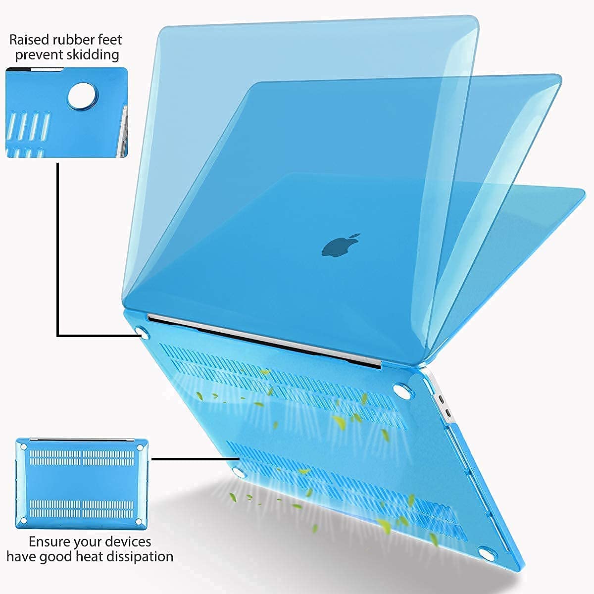 Transparent Sky Blue Macbook case customizable-BELKCASE