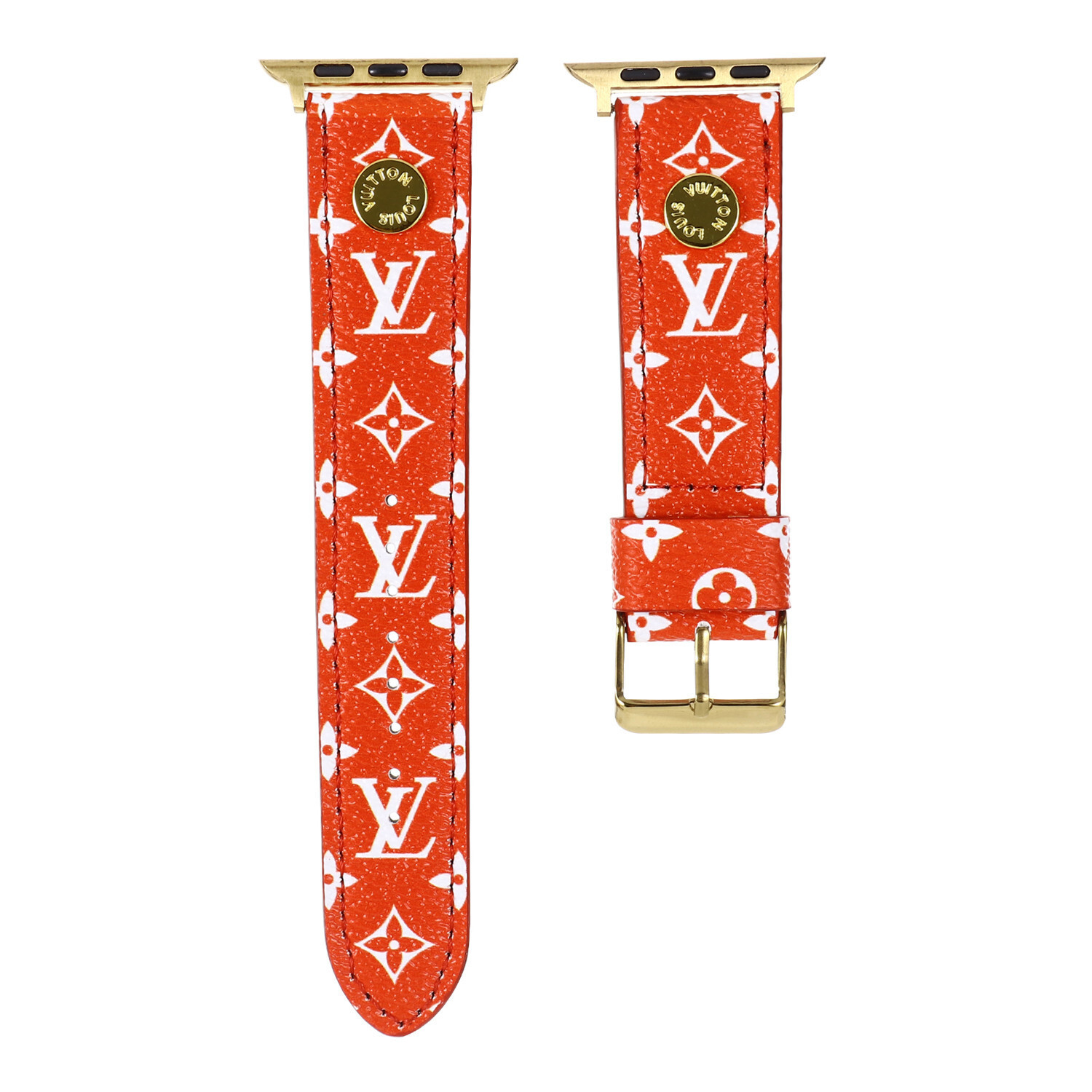 Louis Vuitton Luxury Leather Rivet Apple Watch Band
