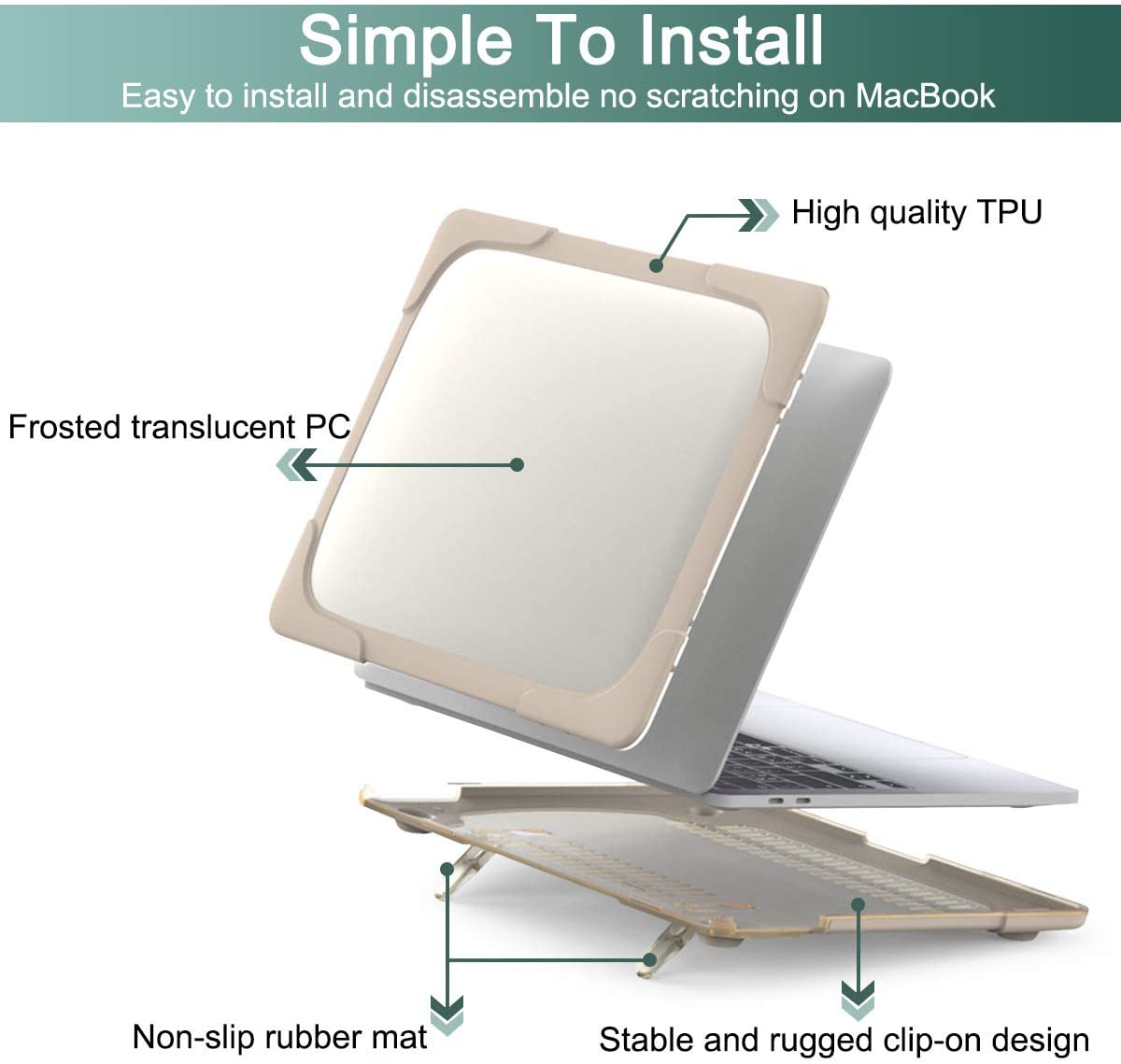 MacBook Case Heavy Duty  with Folding Stand - Khaki