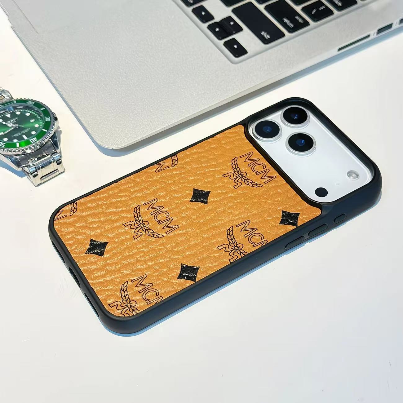 MCM Worldwide Luxury Leather iPhone Case