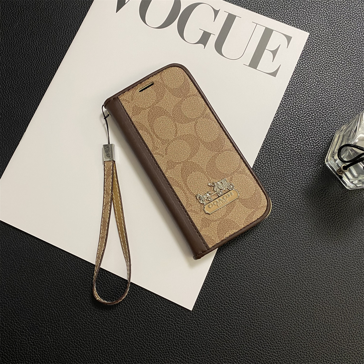 Monogram Leather iPhone Wallet Case