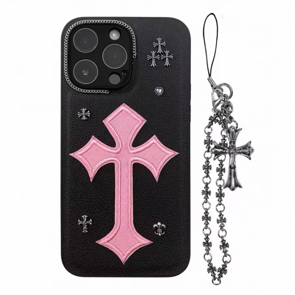 Chrome Hearts iphone Case Luxury leather