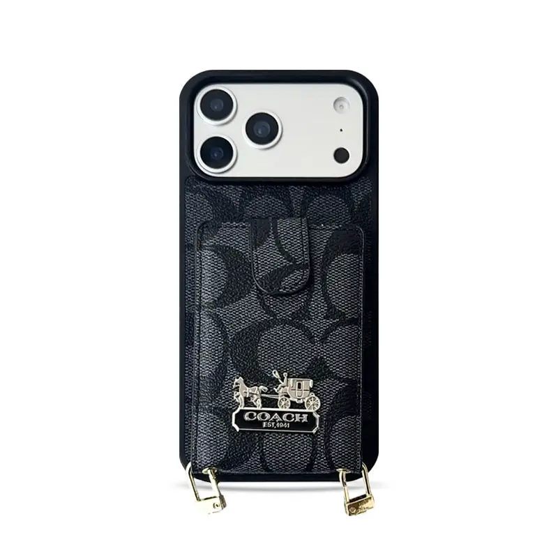 Coach Vintage Leather iPhone Wallet Case With Crossbody Strap