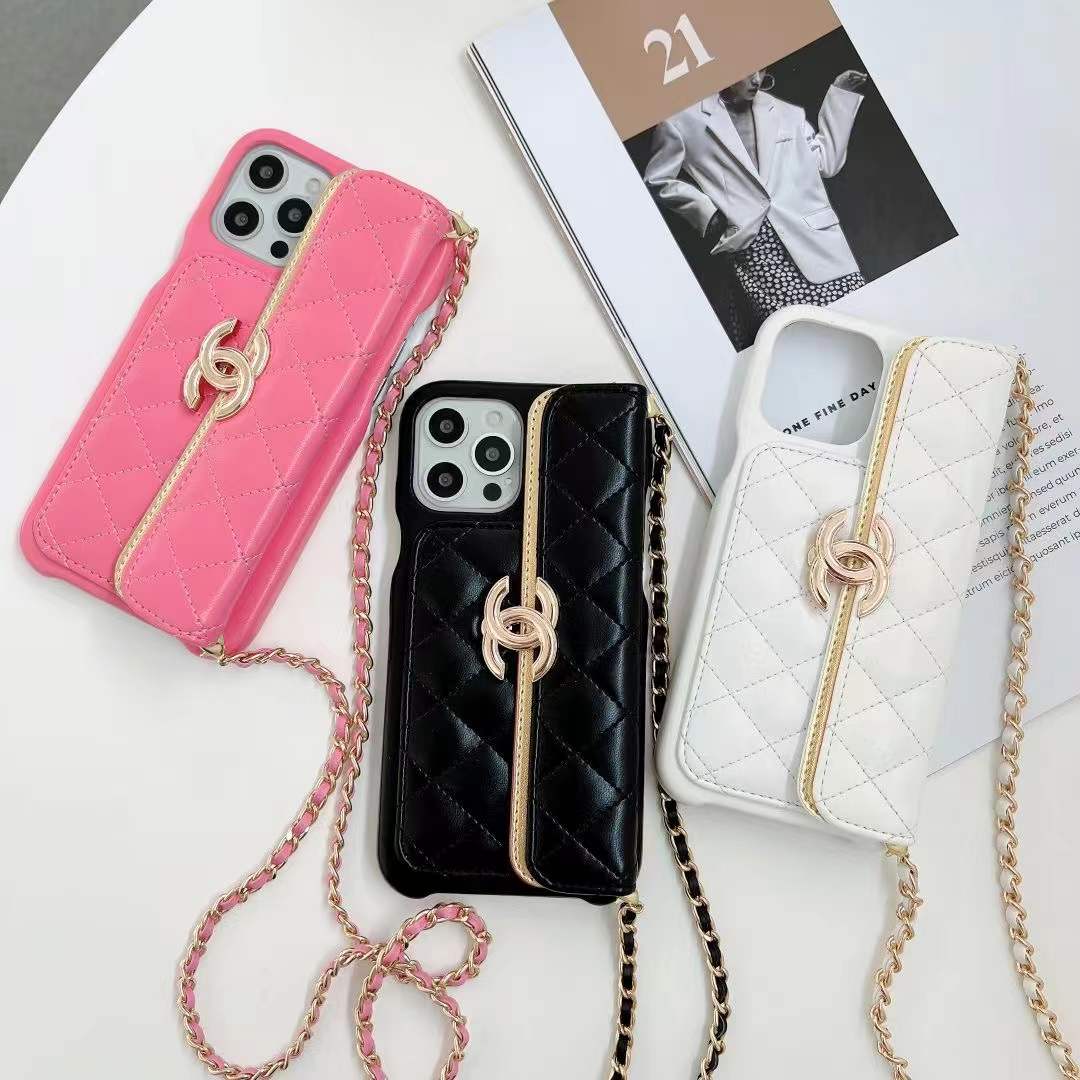 Leather iPhone Wallet Case With Crossbody Strap