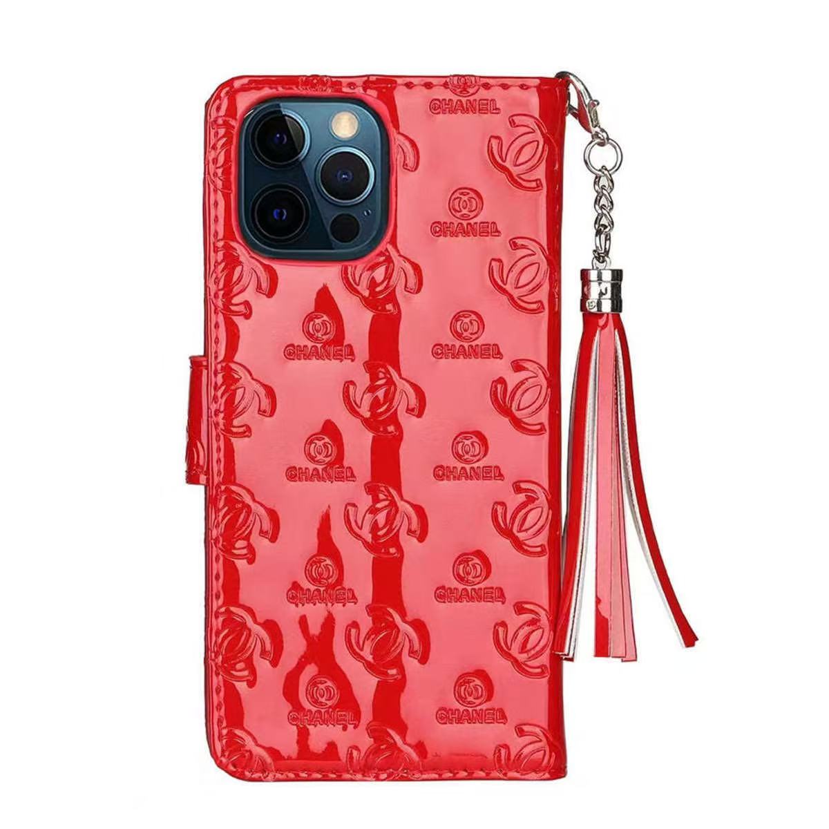 Luxury Glitter Leather CH iPhone Wallet Case