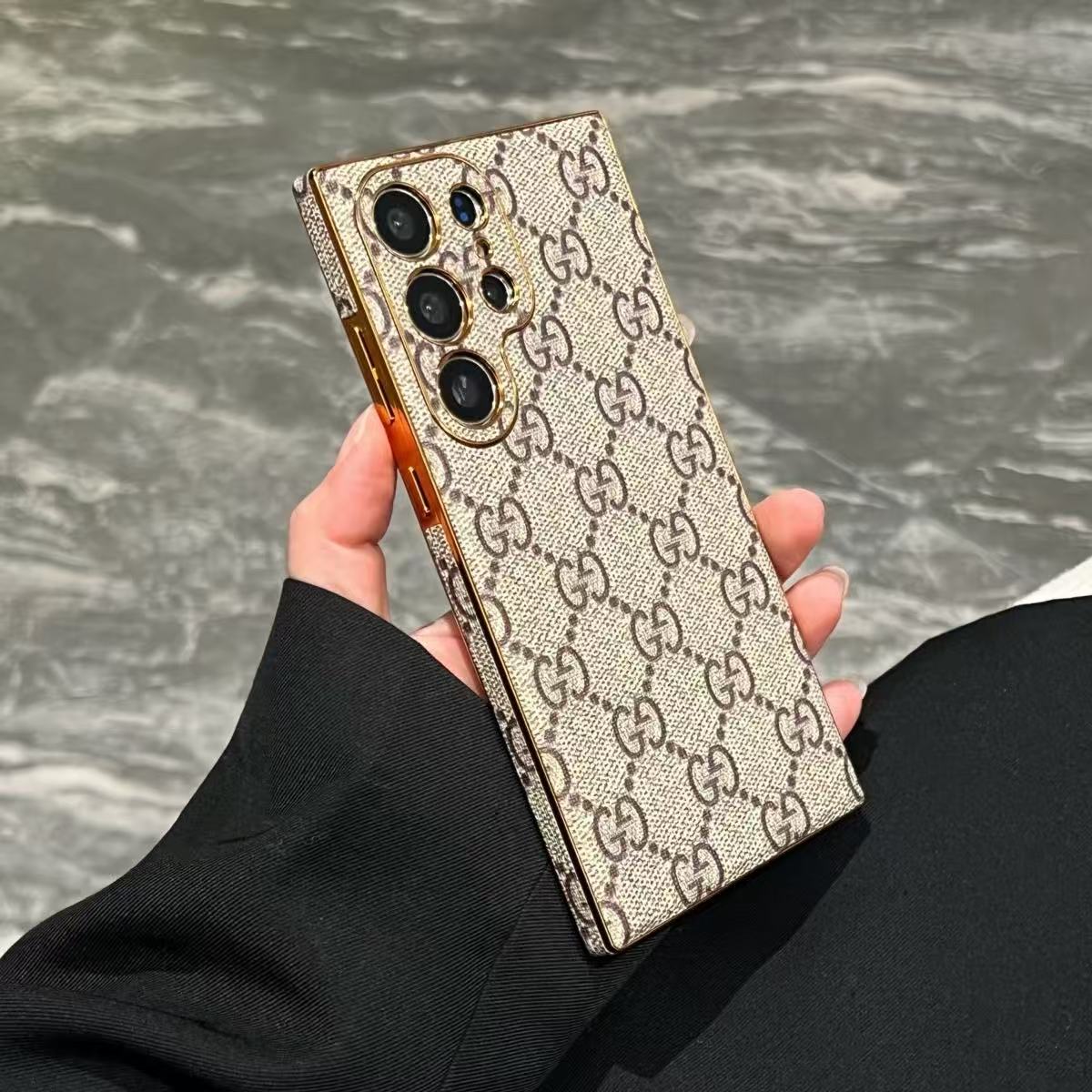 Leather Samsung Wallet Case-Litchi Pattern