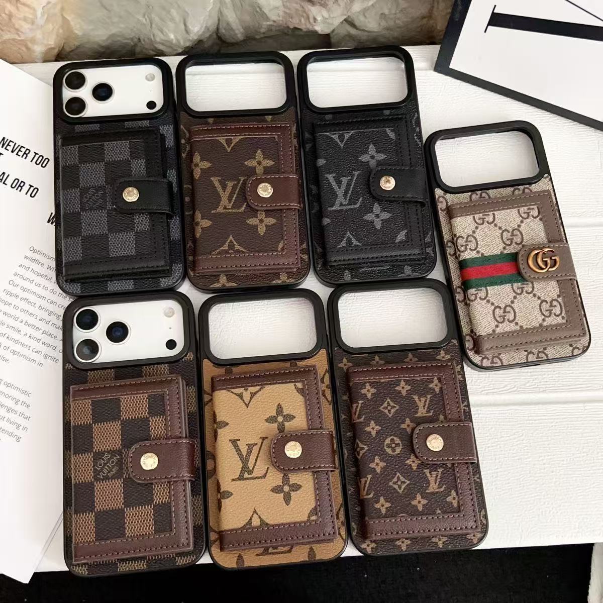 Louis Vuitton,Gucci Monogram Leather iPhone Wallet Case
