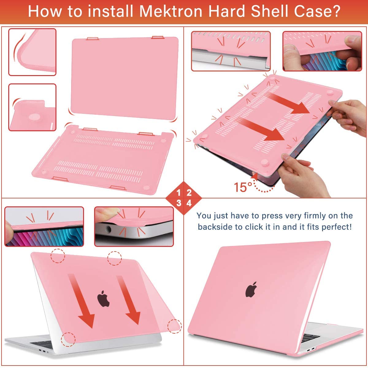 Transparent pink Macbook case customizable-BELKCASE