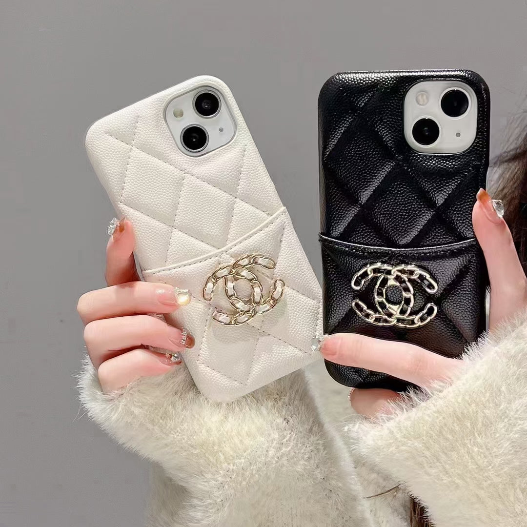 Chanel Leather luxury iPhone Wallet Case