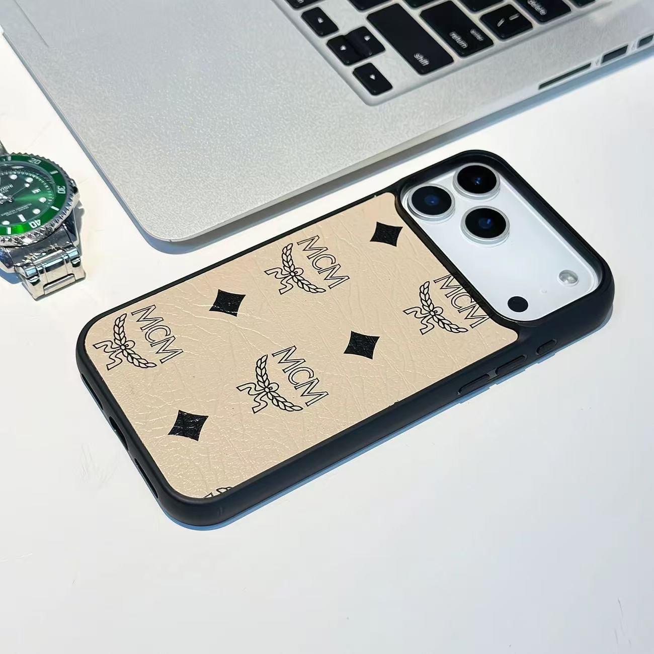 MCM Worldwide Luxury Leather iPhone Case
