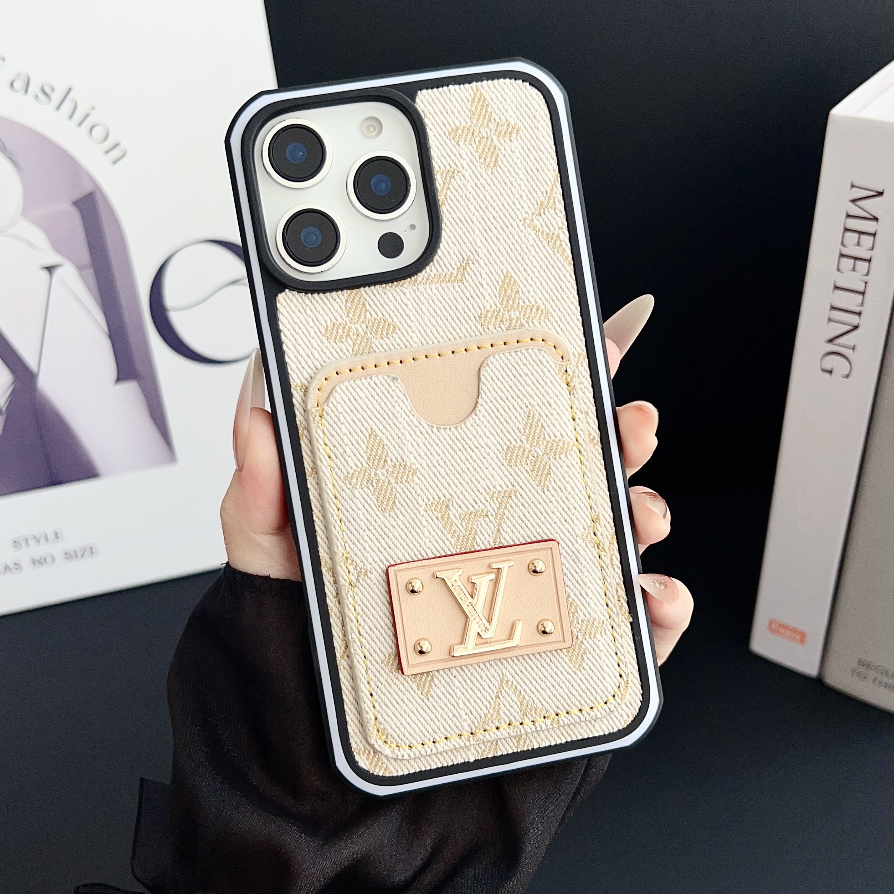 Louis Vuitton denim canvas iPhone Wallet Case