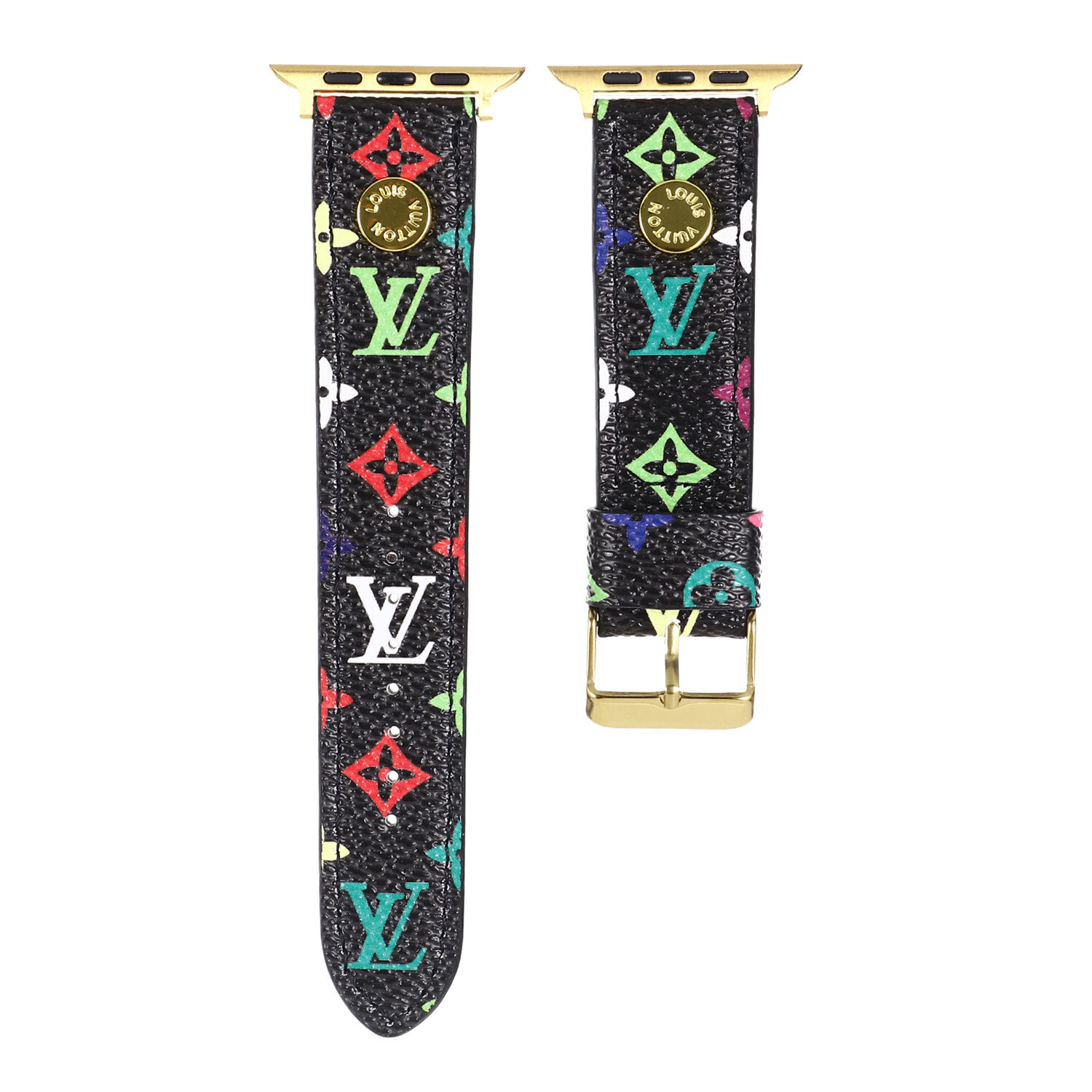 Louis Vuitton Luxury Leather Rivet Apple Watch Band