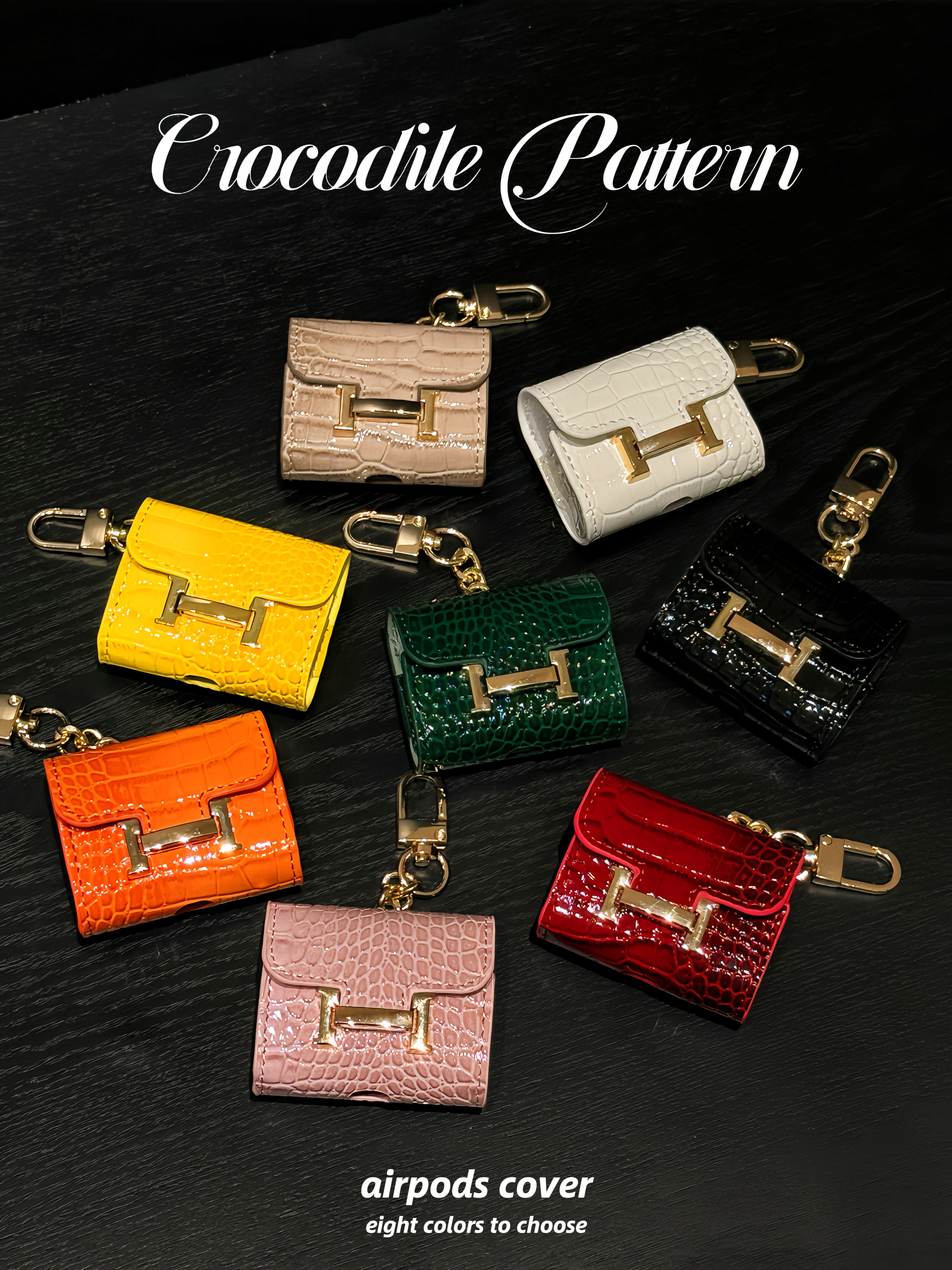 Crocodile pattern Luxury Leather Airpods Case