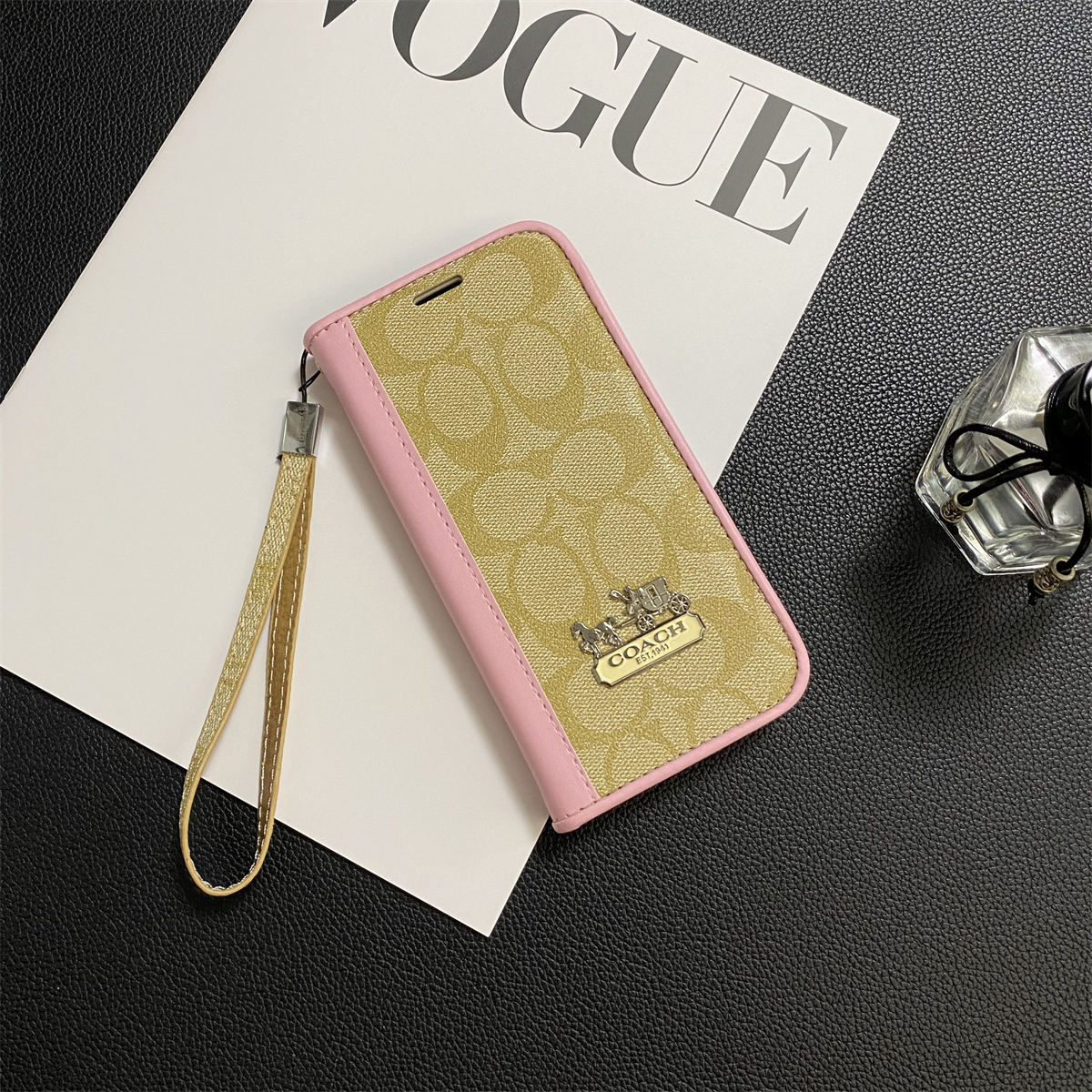 Monogram Leather iPhone Wallet Case