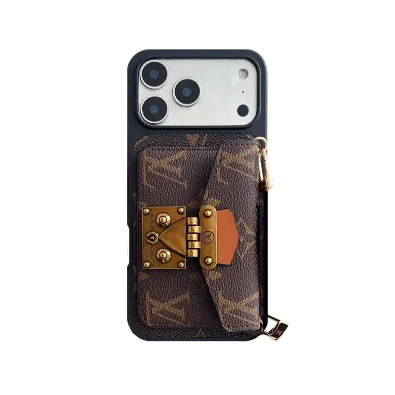 Louis Vuitton Vintage Monogram Leather iPhone Wallet Case With Crossbody Strap
