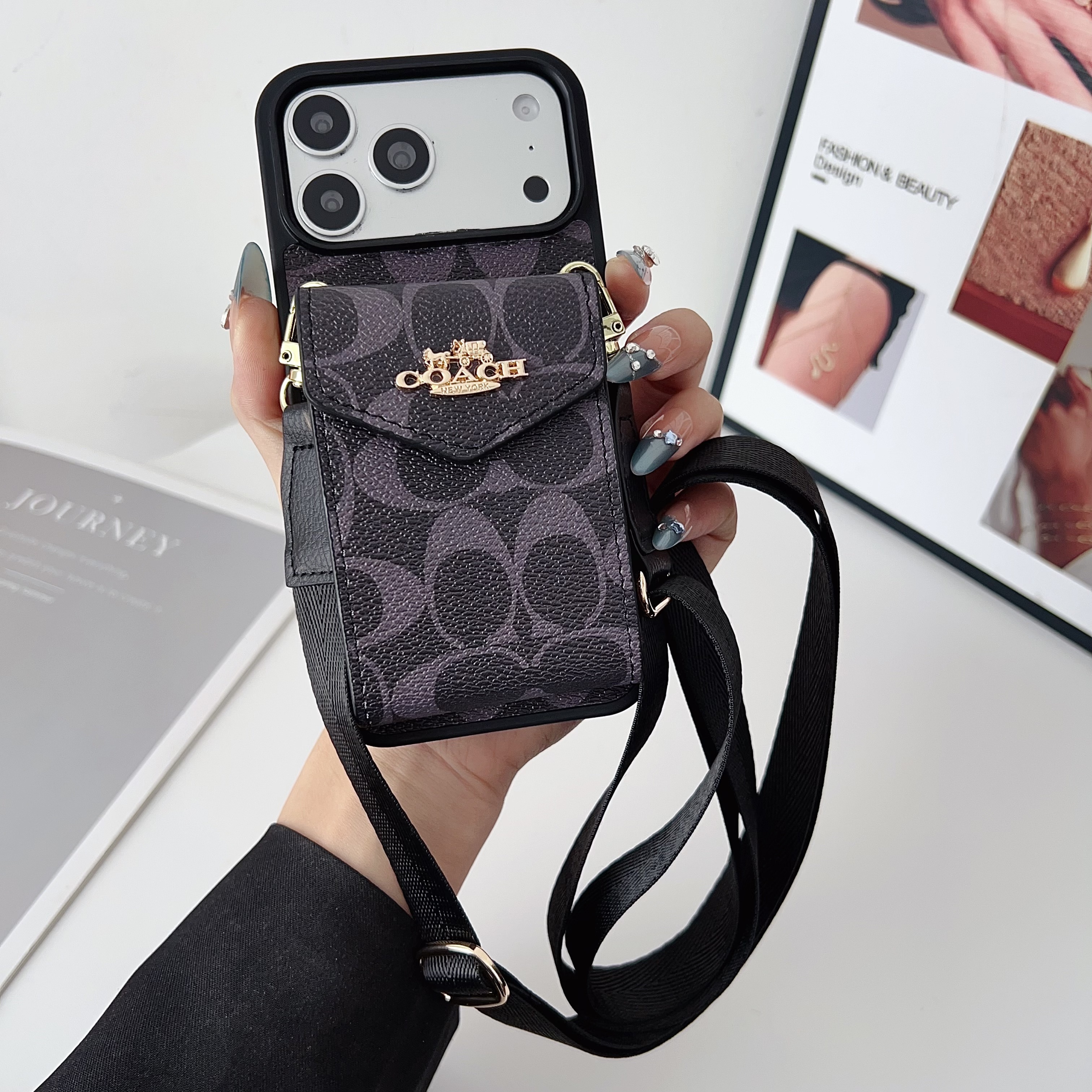 Coach Leather iPhone Wallet Case With Crossbody Strap