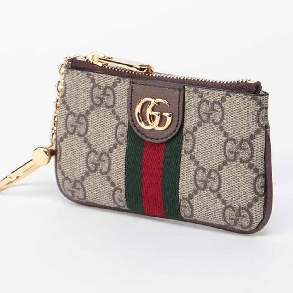 Luxury Leather Coin Purse with Zipper & Keychain