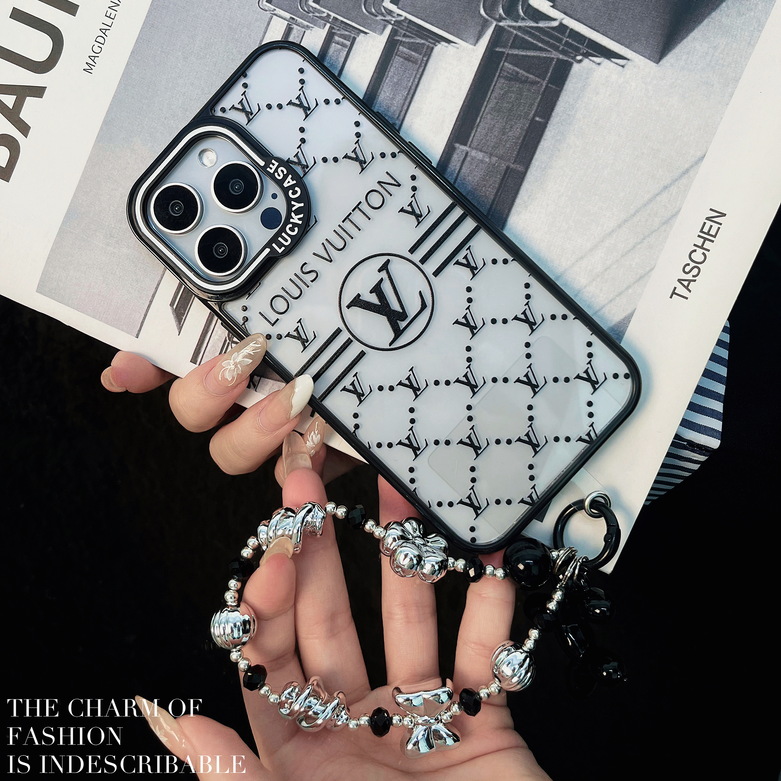 Louis Vuitton iPhone Case with Acrylic Chain