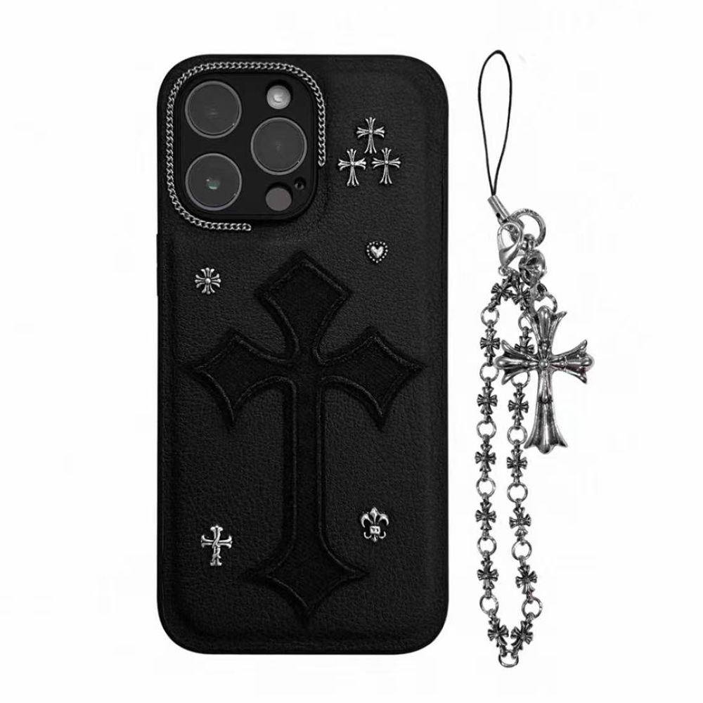 Chrome Hearts iphone Case Luxury leather