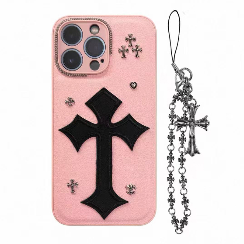 Chrome Hearts iphone Case Luxury leather