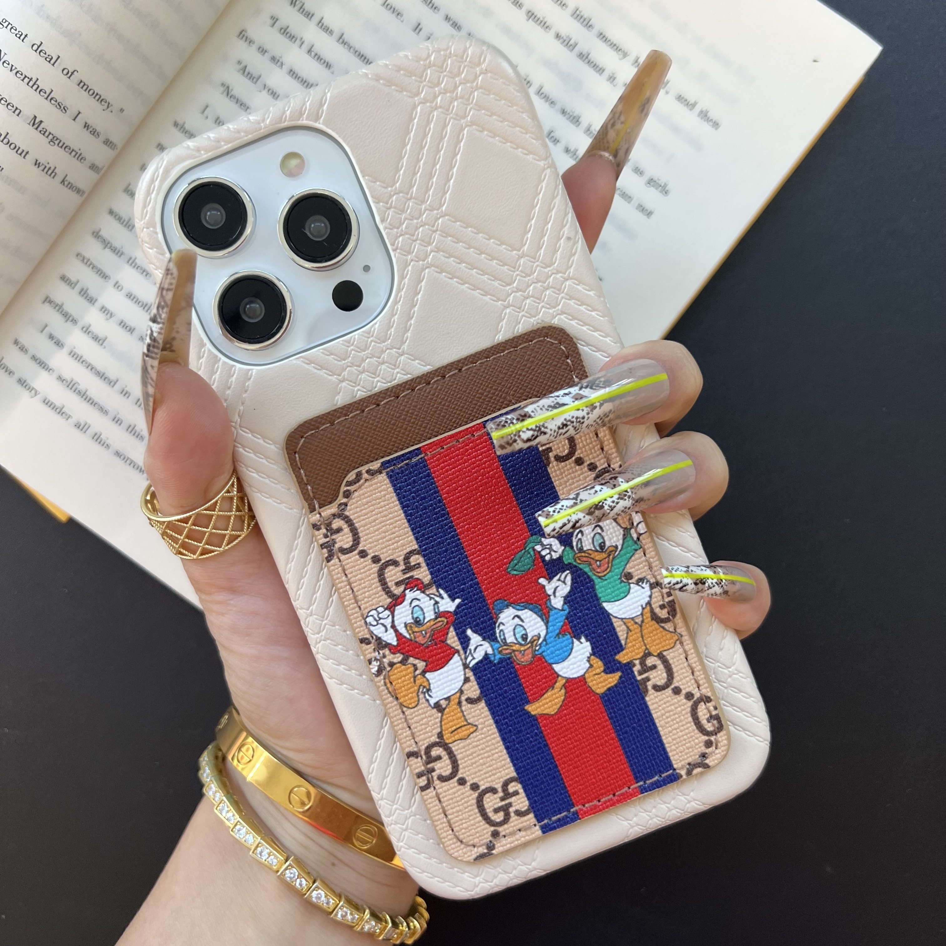 Gucci Donald Duck Leather iPhone Wallet Case