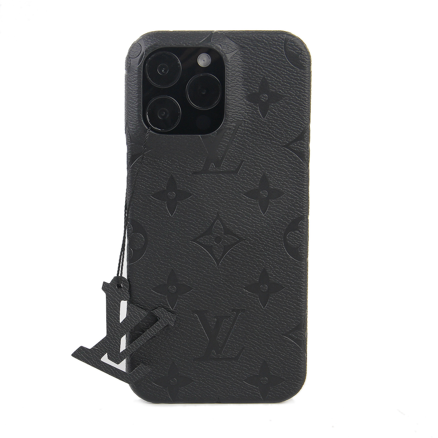 Lettering Vintage Leather V iPhone Case With small logo pendant
